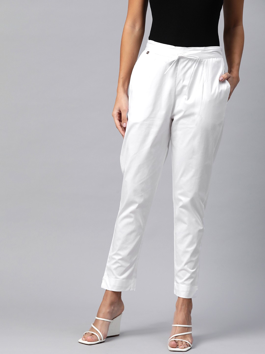 

Readiprint Slim Fit Cigarette Trousers, White