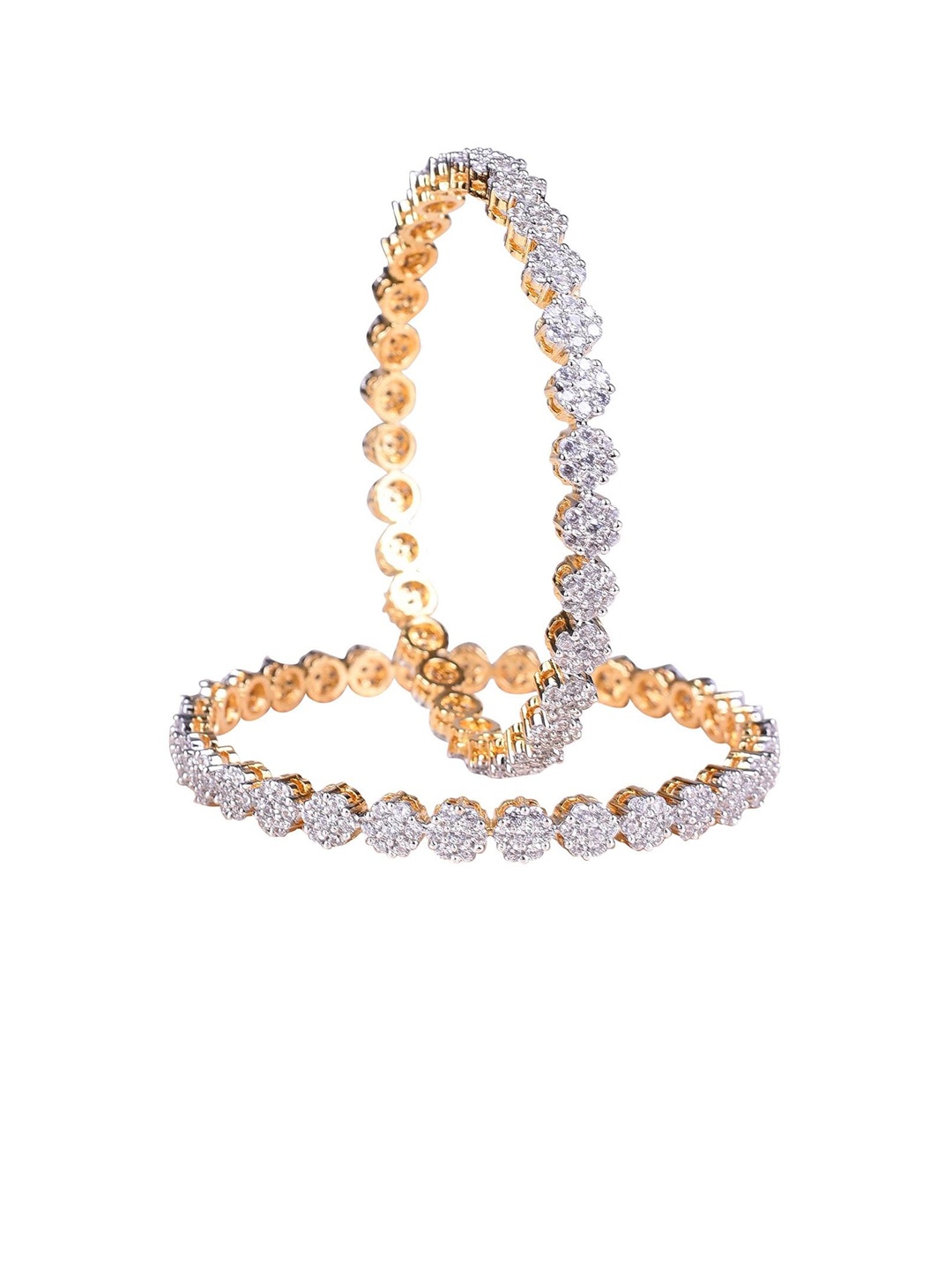 

RATNAVALI JEWELS Set Of 2 Gold-Plated AD-Studded Bangles