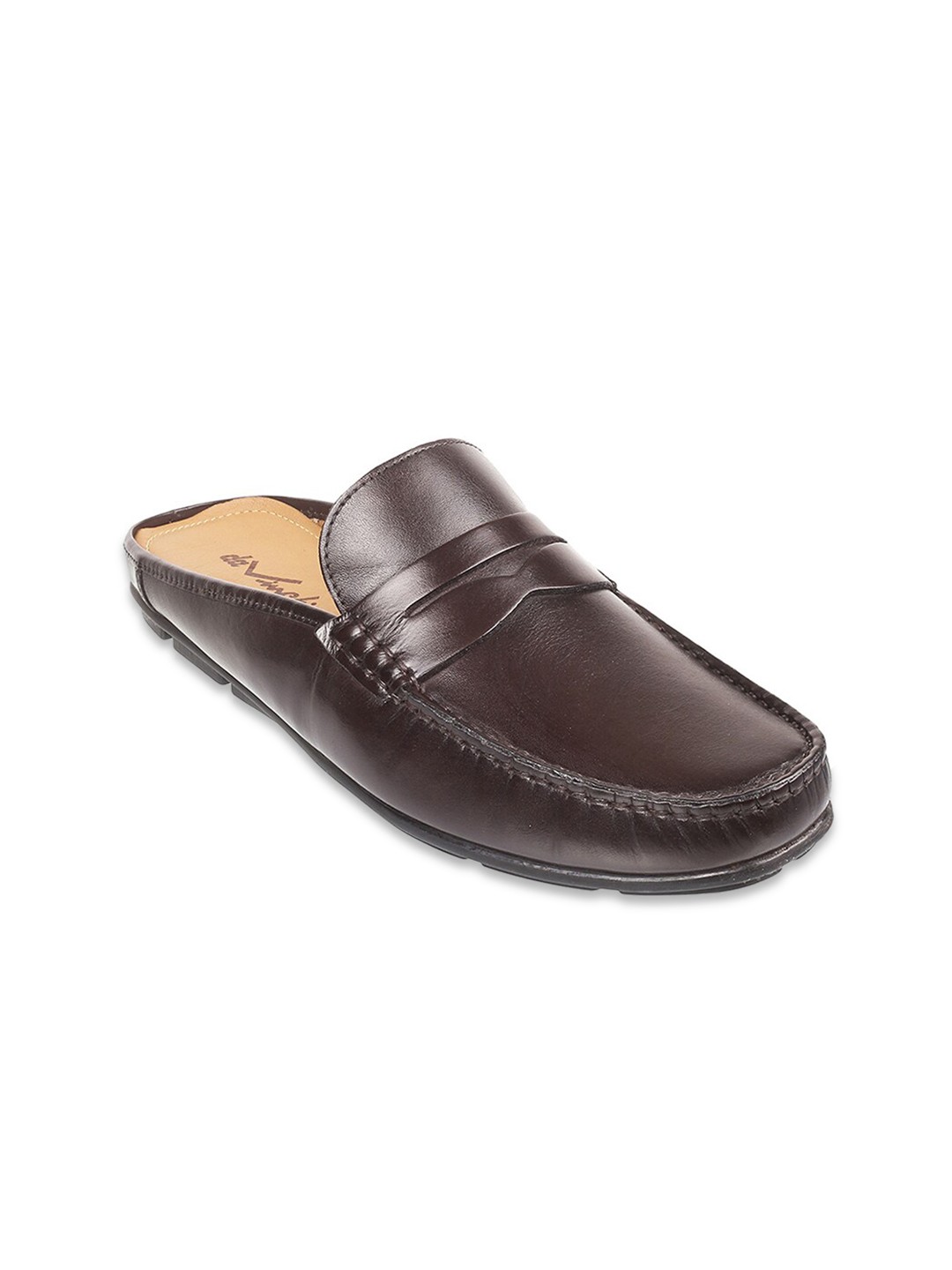 

Metro Leather Ethnic Shoe-Style Sandals, Brown