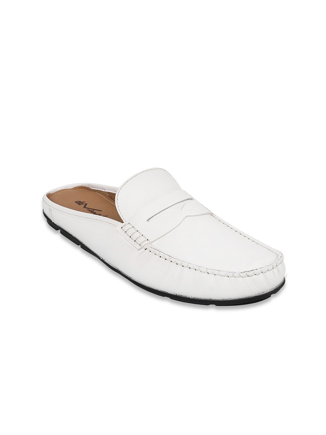 

Metro Leather Ethnic Shoe-Style Sandals, White