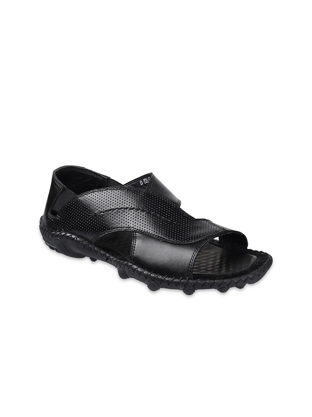 

Metro Leather Shoe-Style Sandals, Black