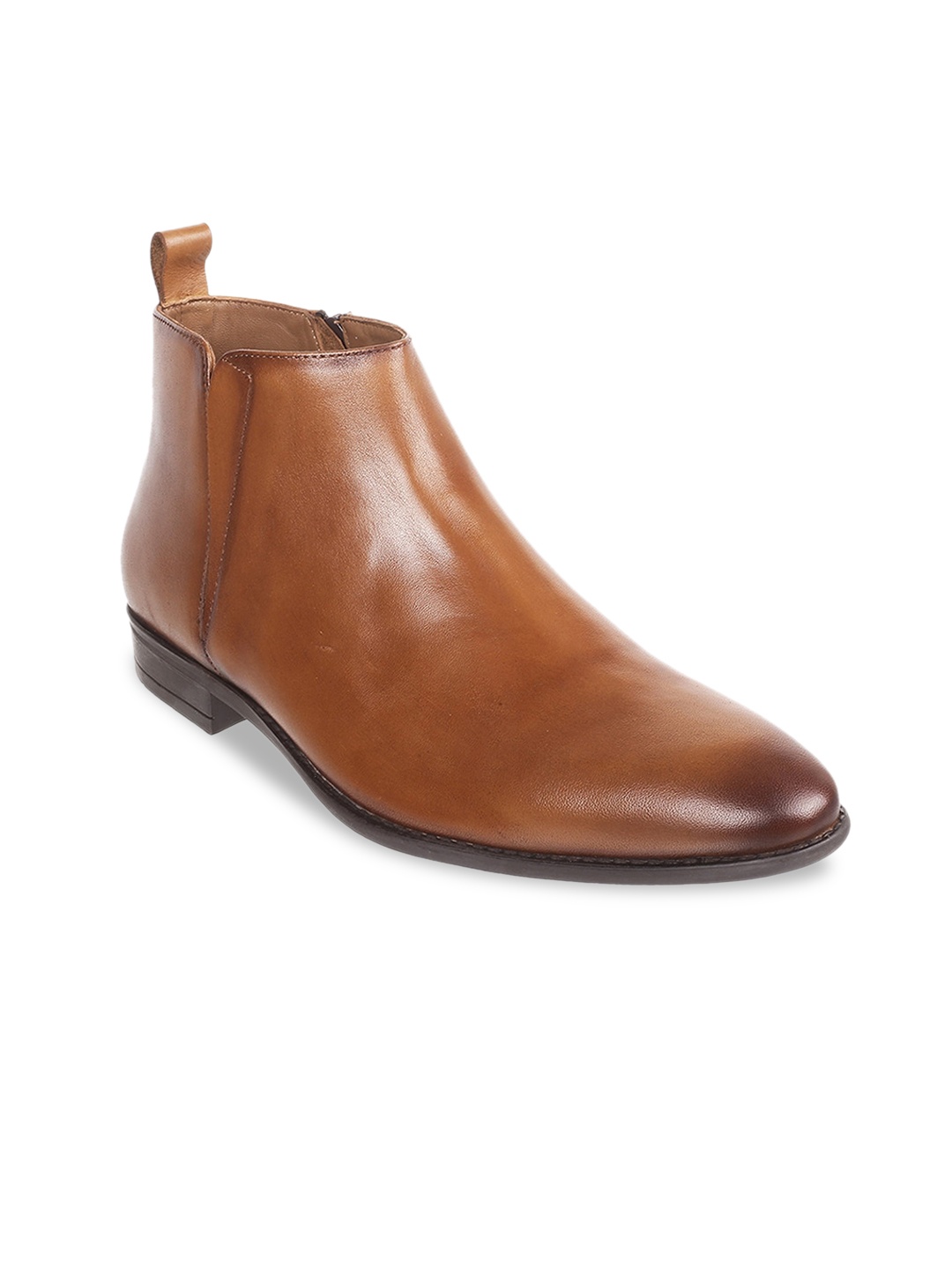 

DAVINCHI Men Leather Mid-Top Regular Boots, Tan