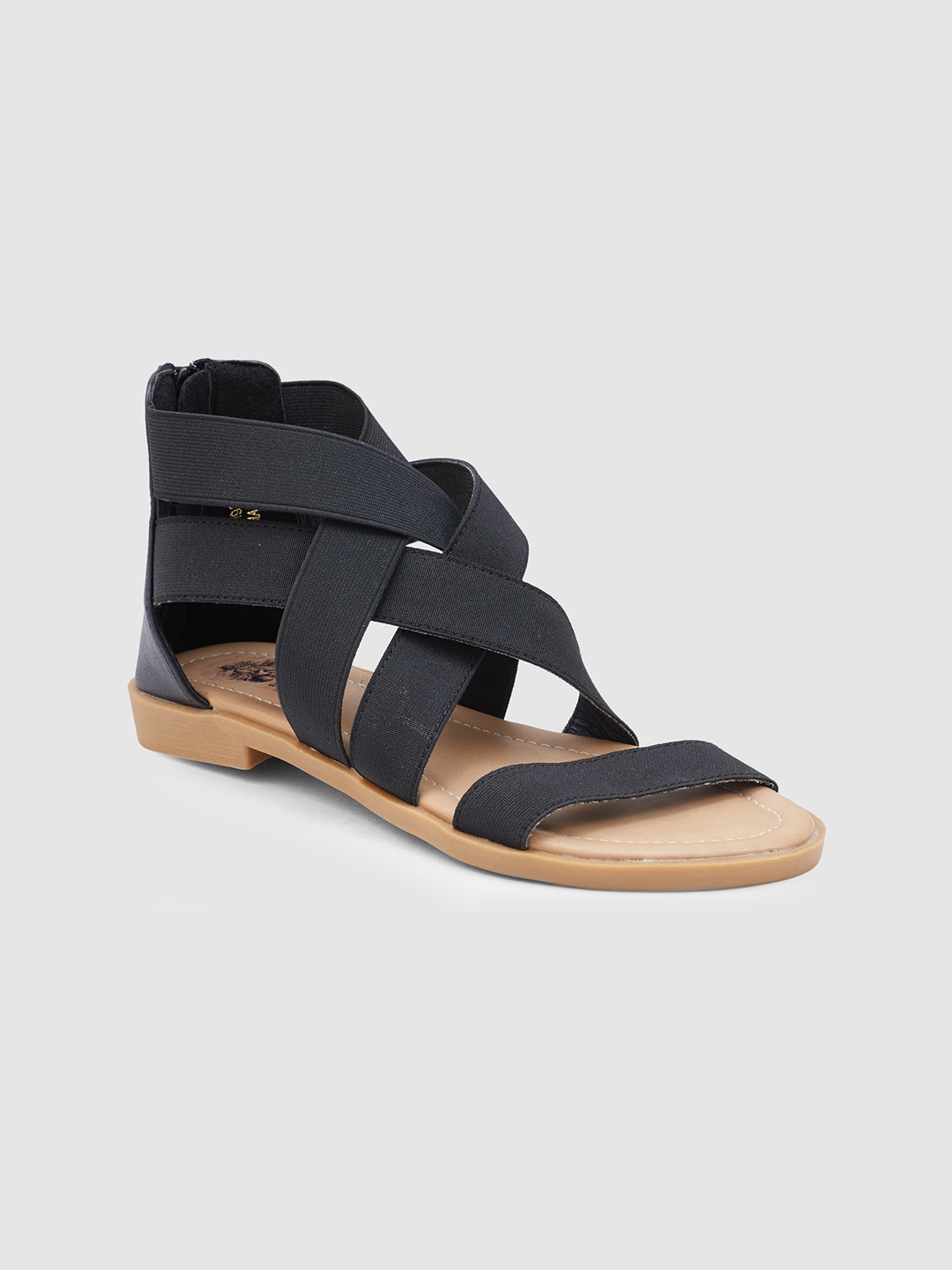 

Sole To Soul Open Toe Gladiators Flats, Black