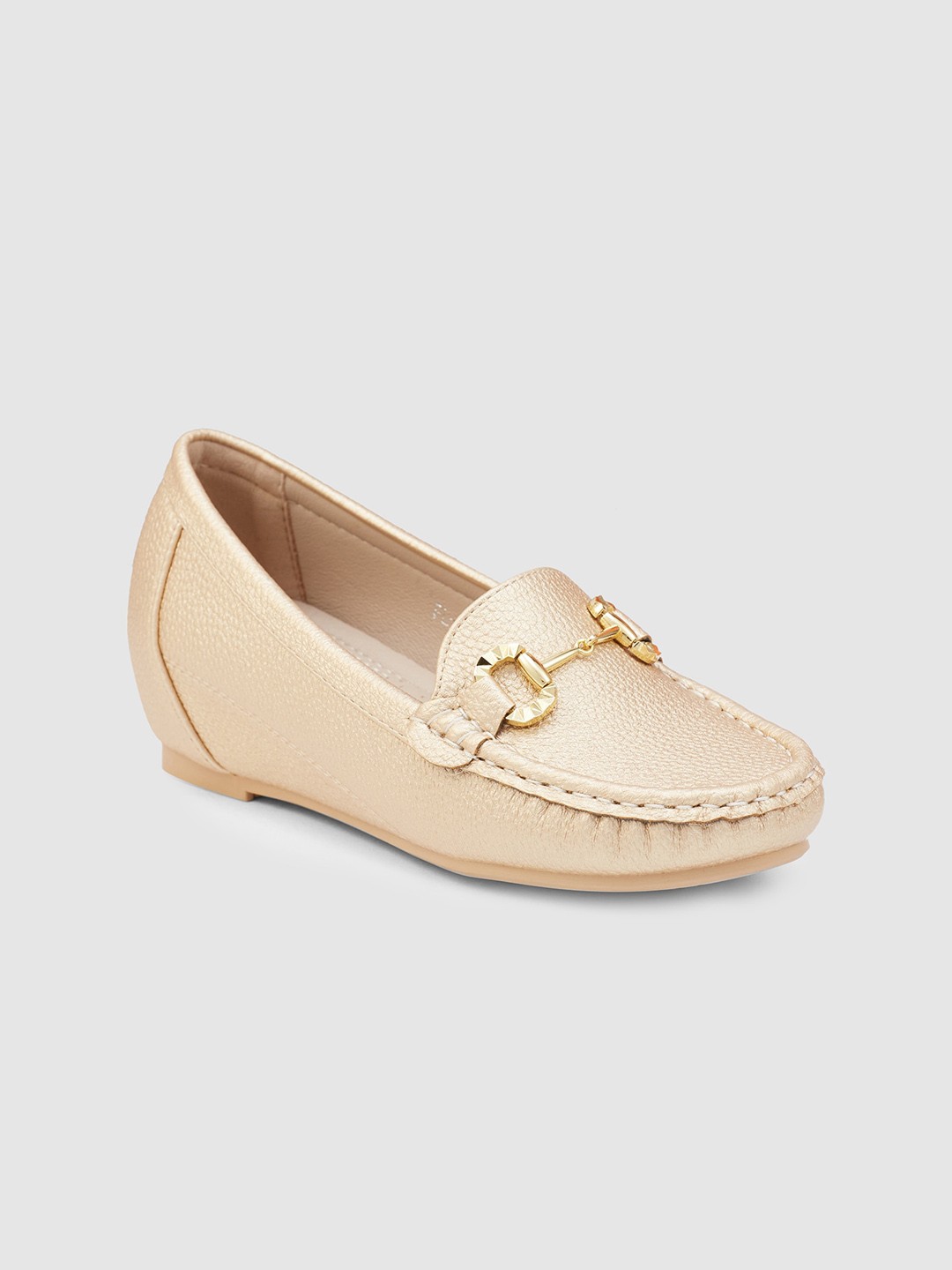 

Sole To Soul Animal Textured Square Toe Ballerinas, Gold