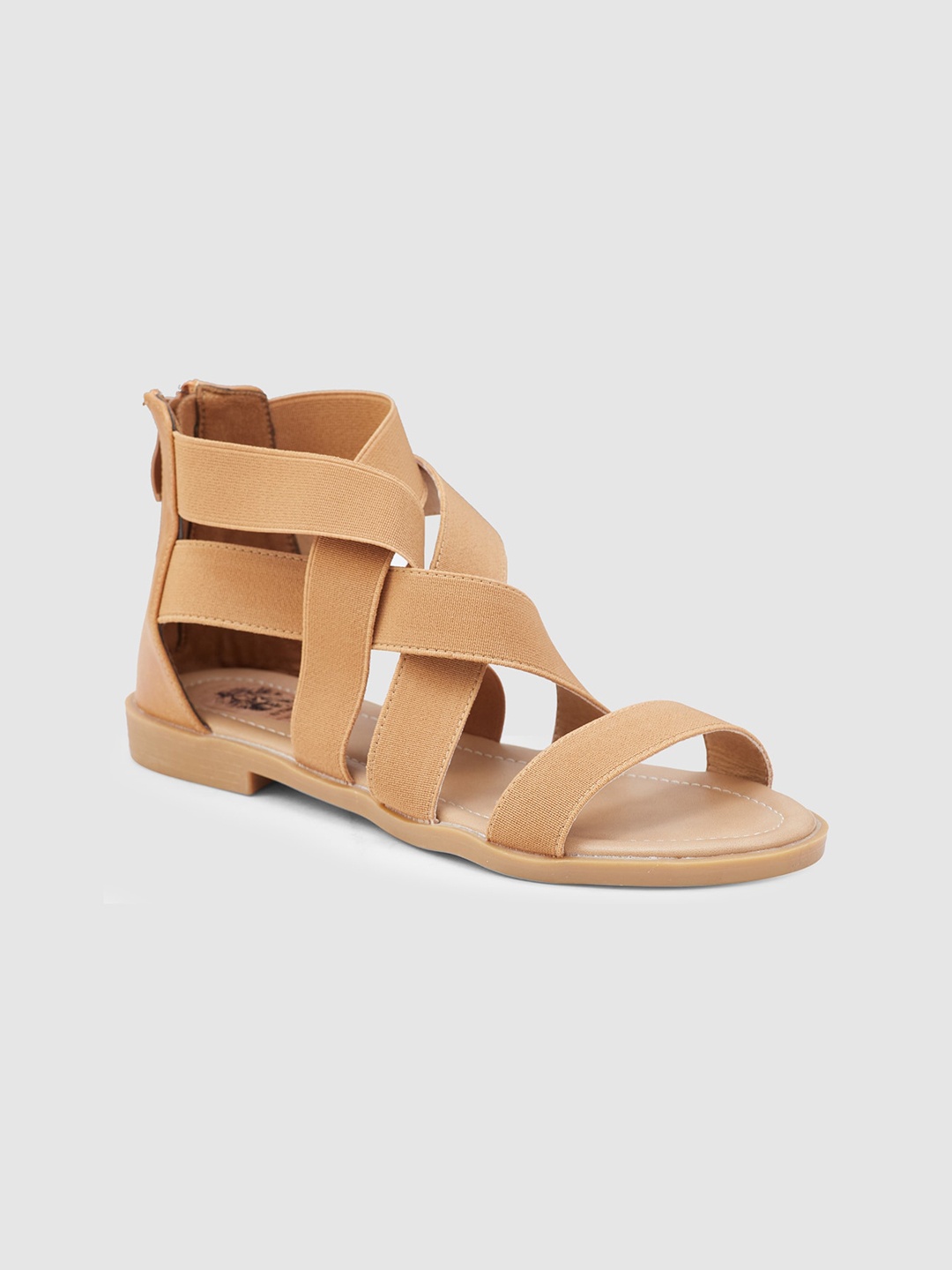 

Sole To Soul Open Toe Gladiators Flats, Tan