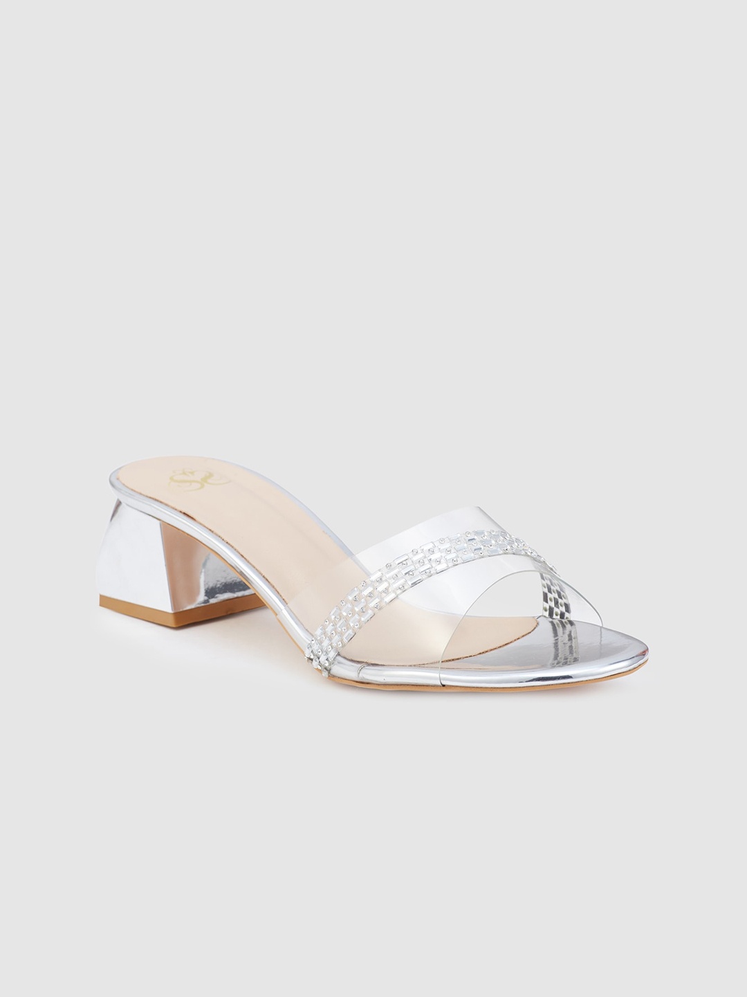 

Sole To Soul Embellished Party Block Heels, Silver