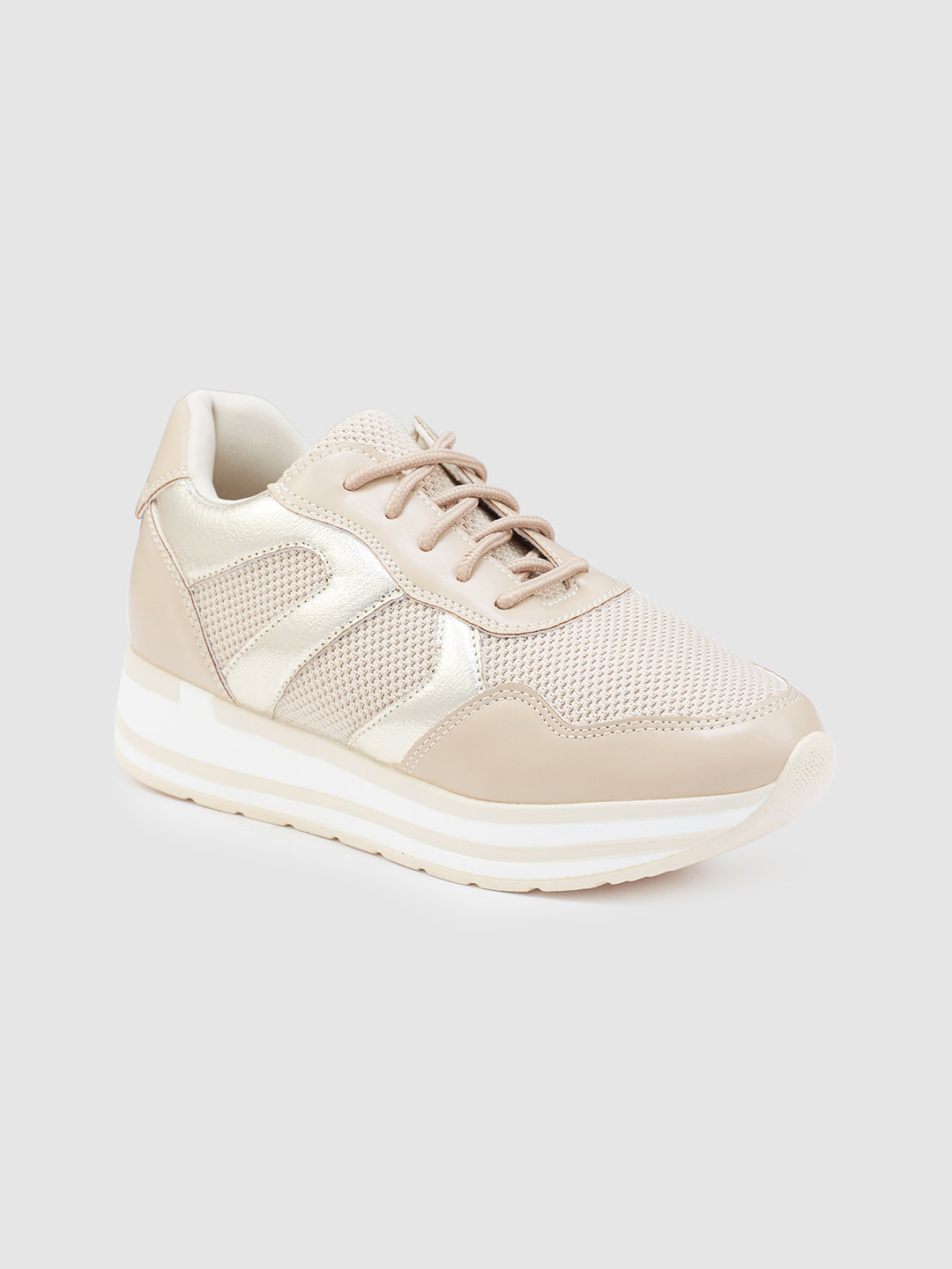 

Sole To Soul Women Textured Lace-Up Sneakers, Camel brown