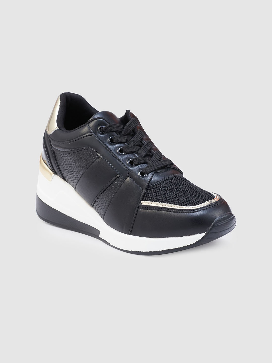 

Sole To Soul Women Textured Lace-Up Sneakers, Black