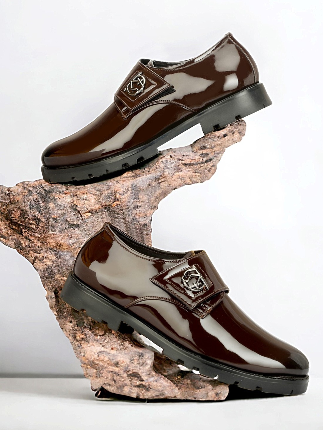 

SHOZANIA Men Leather Slip-On Loafers, Brown