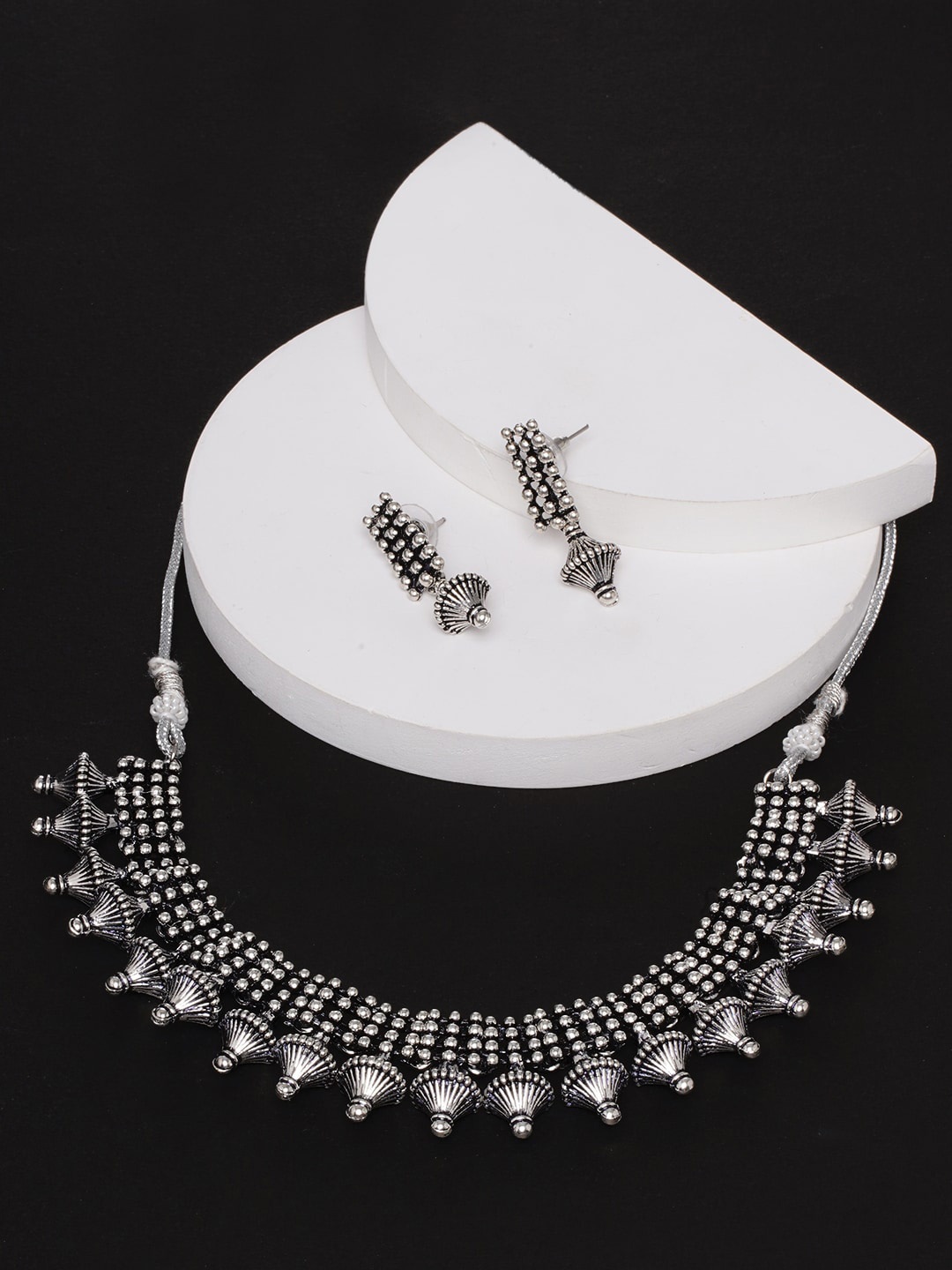 

ADIVA Silver-Plated Oxidised Jewellery Set