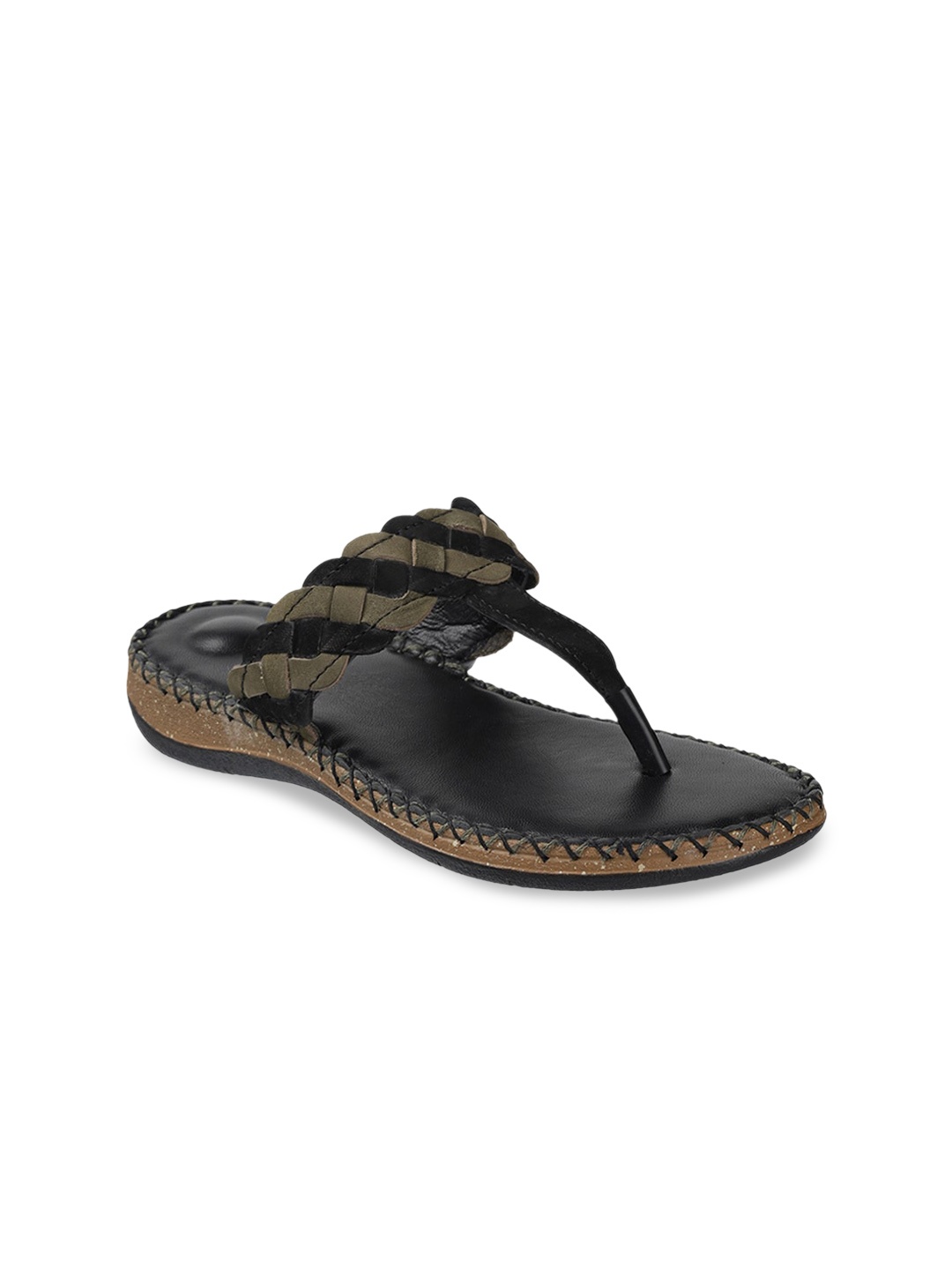 

Metro Embellished Open Toe T-Strap Flats, Black