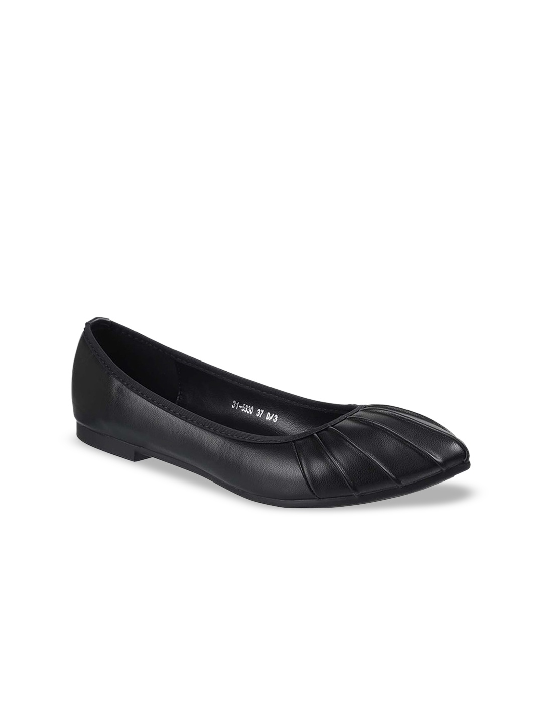

Metro Striped Pointed Toe Ballerinas, Black
