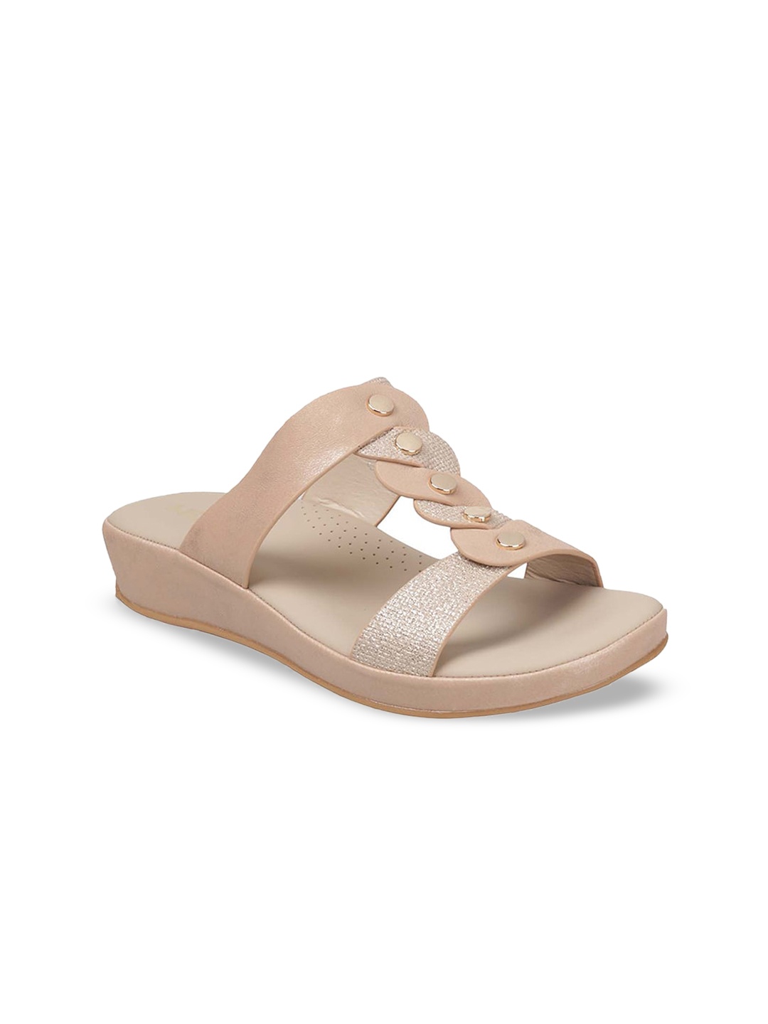 

Metro Embellished Open Toe Flats, Peach