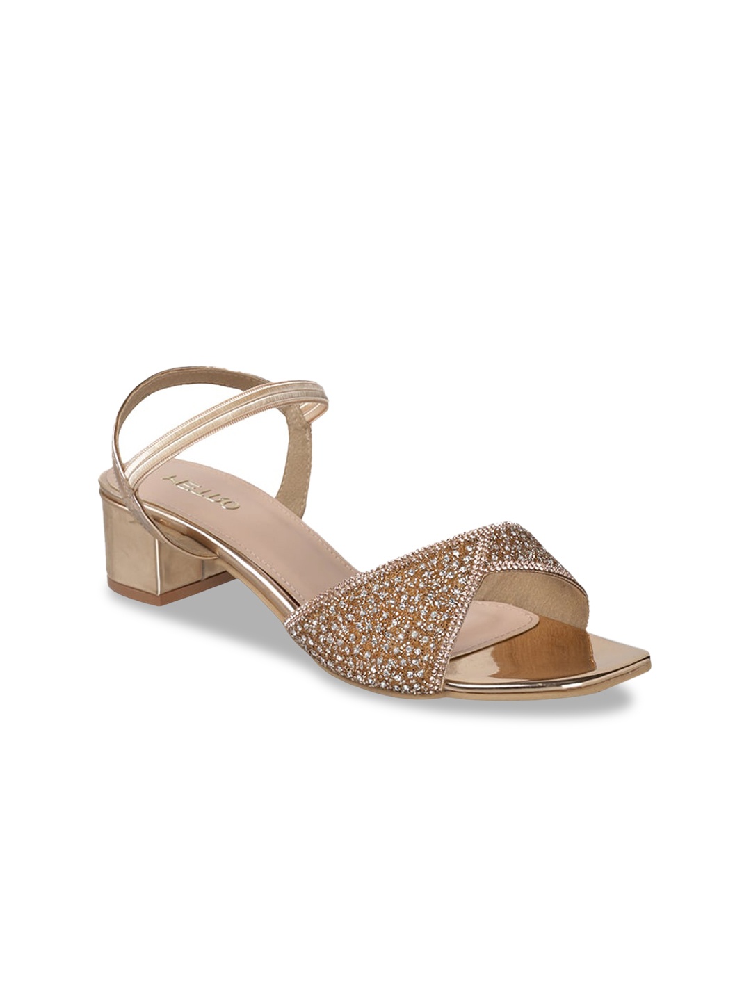 

Metro Embellished Open Toe Block Heels, Pink