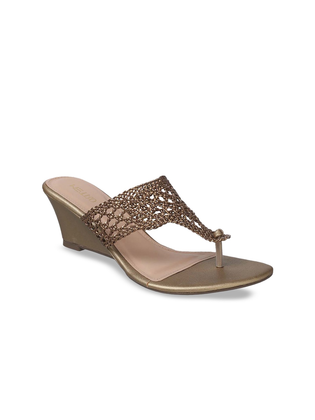 

Metro Textured Open Toe Wedge Heels, Gold