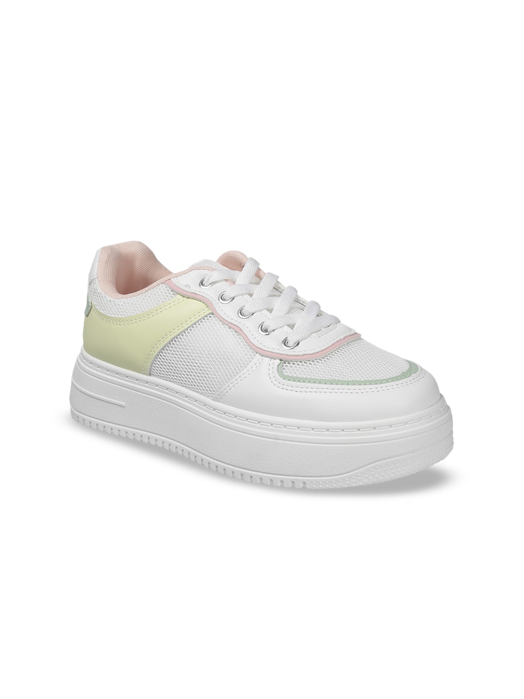 

Metro Women Textured Lace-Up Sneakers, White