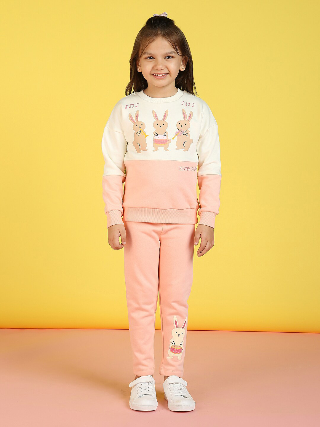 

Nauti Nati Girls Printed Top With Leggings, White