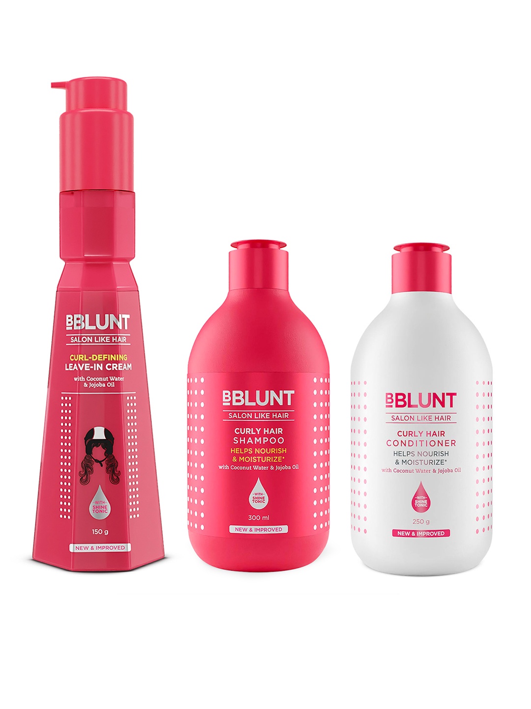 

BBLUNT Curly Hair 3-Step Regime - Shampoo 300ml + Conditioner 250g + Tonic 150g, Red