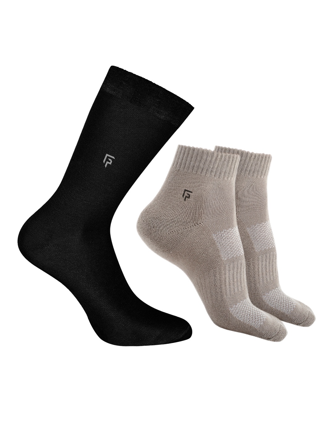 

FOOTPRINTS Men Pack Of 3 Bamboo Cotton Calf Length Socks, Black