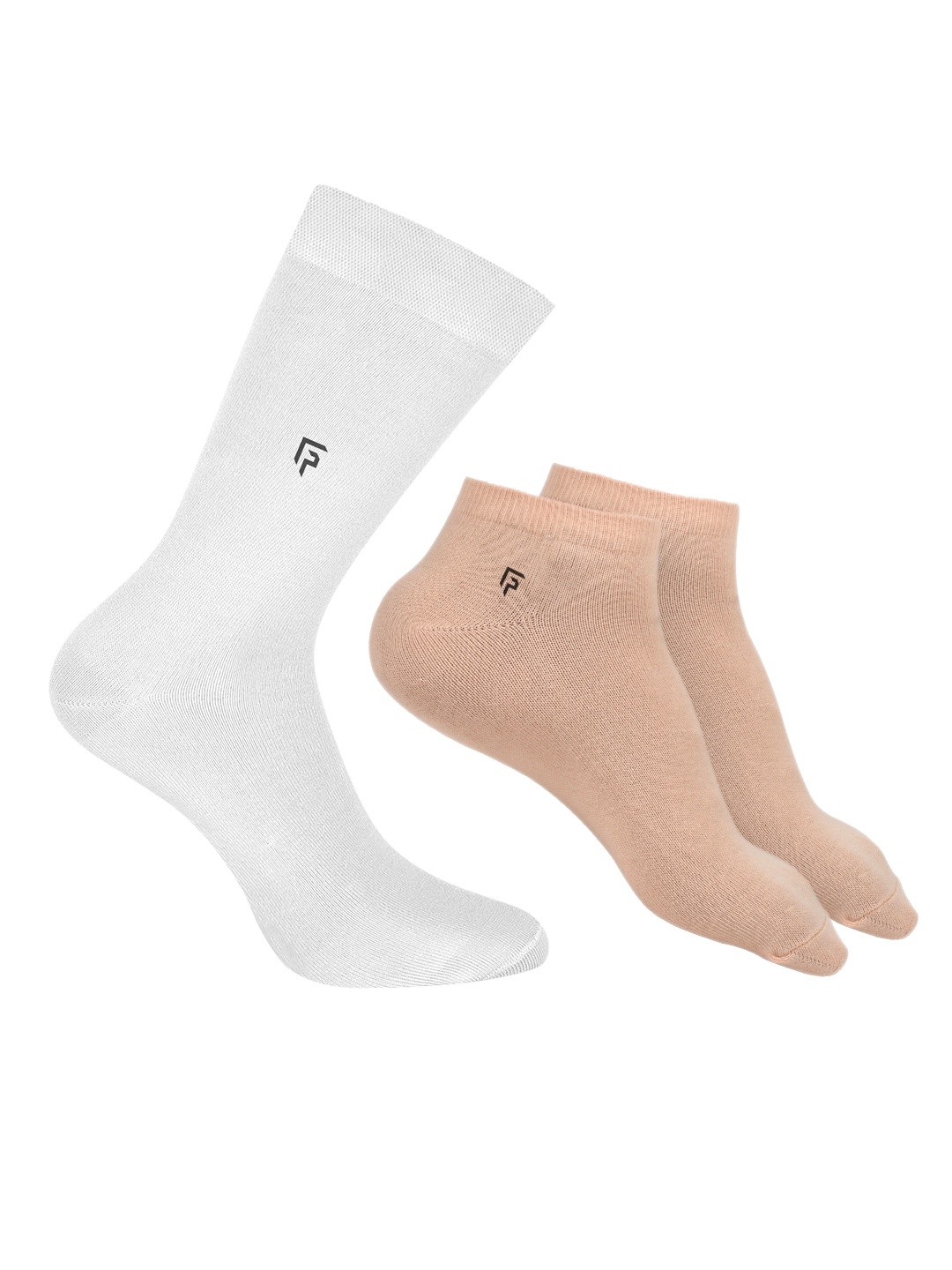 

FOOTPRINTS Men Pack Of 3 Anti Bacterial Bamboo Calf & Ankle Length Socks, White
