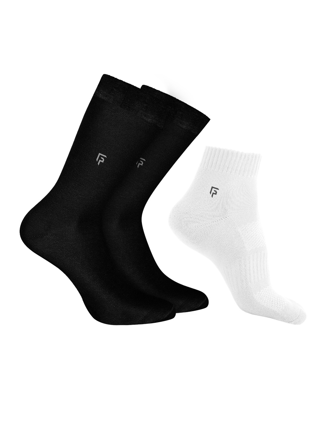 

FOOTPRINTS Men Pack Of 3 Bamboo Cotton Calf Length Socks, Black