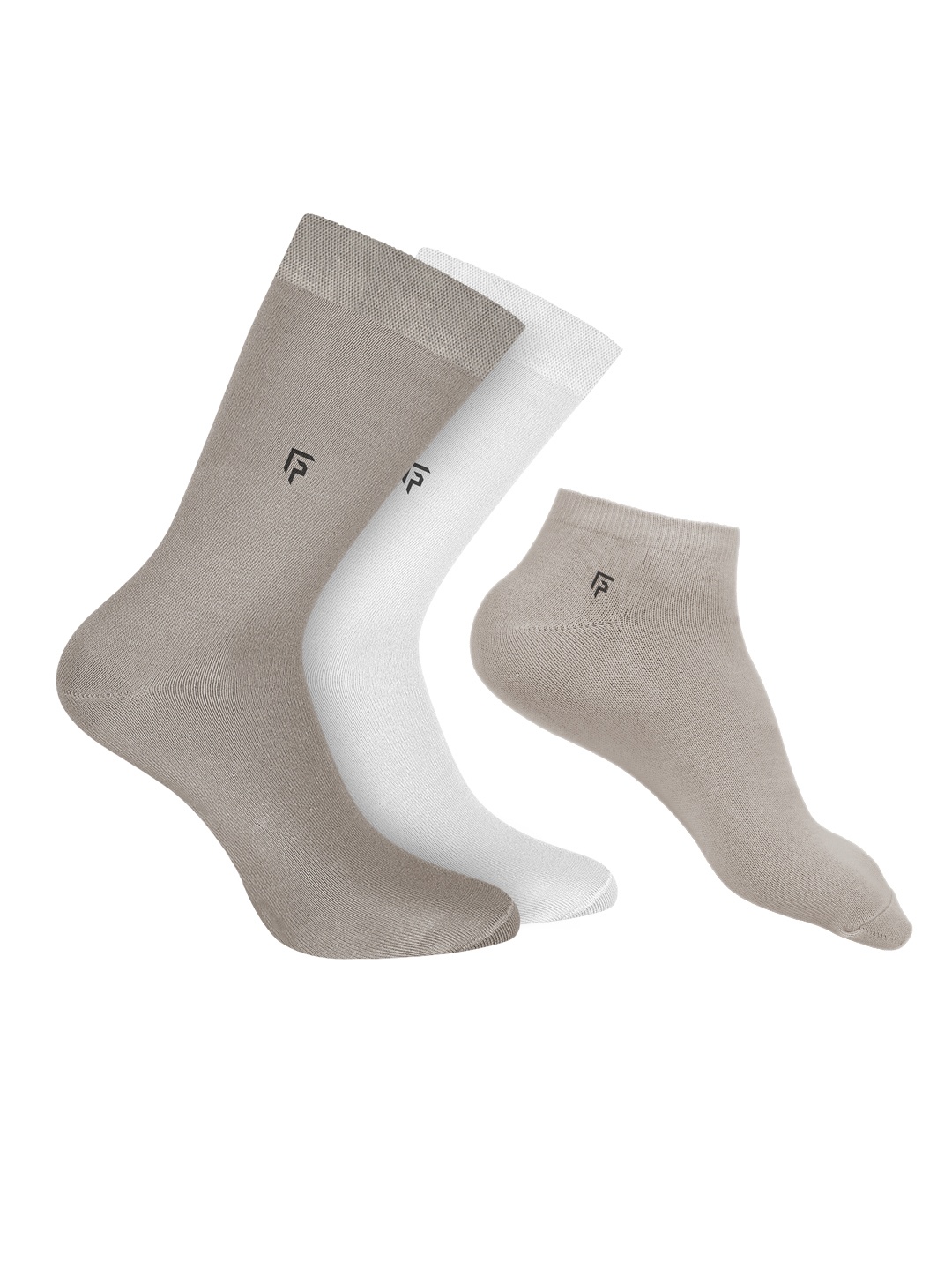

FOOTPRINTS Men Pack of 3 Ankle-Length Socks, Beige