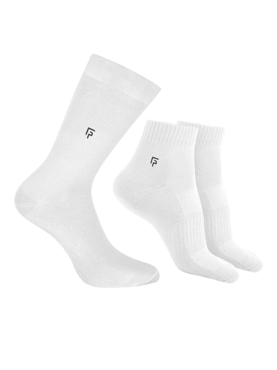 

FOOTPRINTS Men Pack Of 3 Anti Bacterial Bamboo Calf & Ankle Length Socks, White