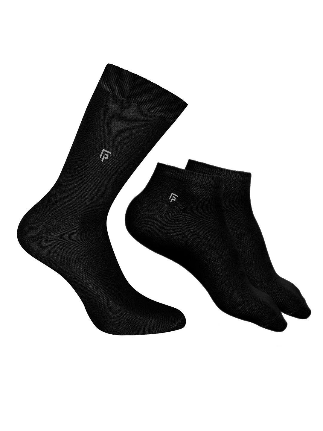 

FOOTPRINTS Men Pack of 3 Ankle-Length Socks, Black