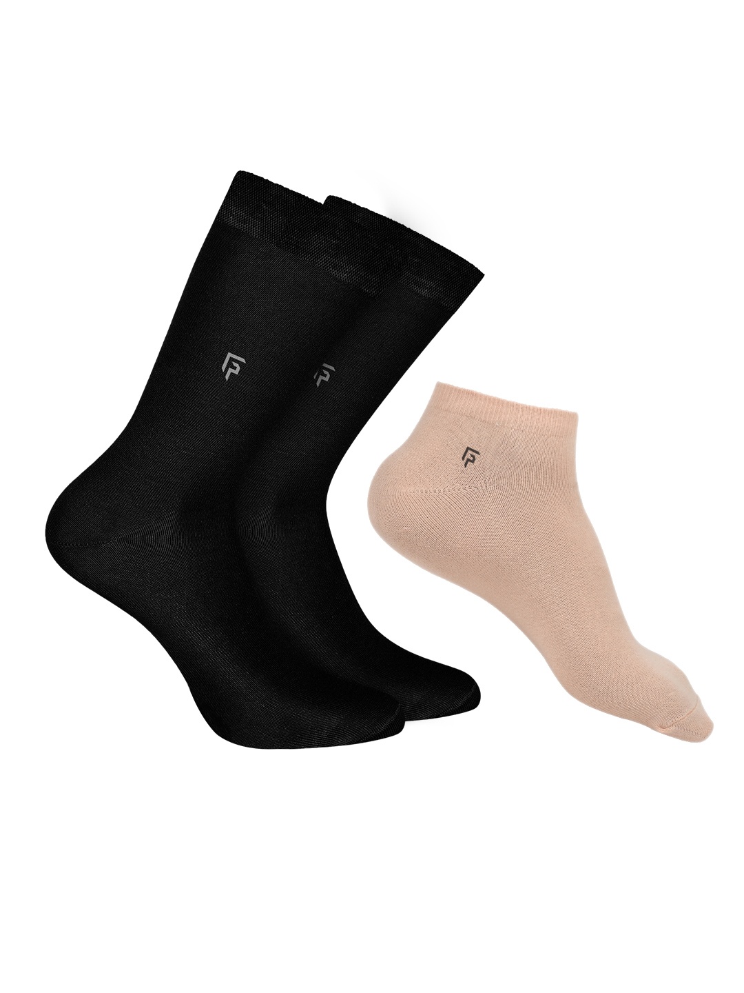 

FOOTPRINTS Men Pack Of 3 Anti Bacterial Bamboo Calf & Ankle Length Socks, Black