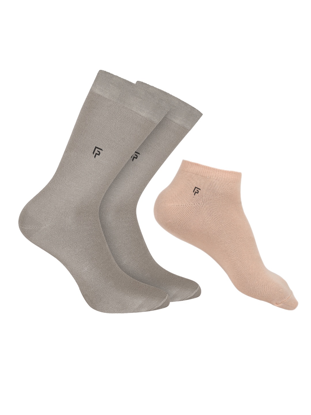 

FOOTPRINTS Men Pack Of 3 Anti Bacterial Bamboo Calf & Ankle Length Socks, Beige
