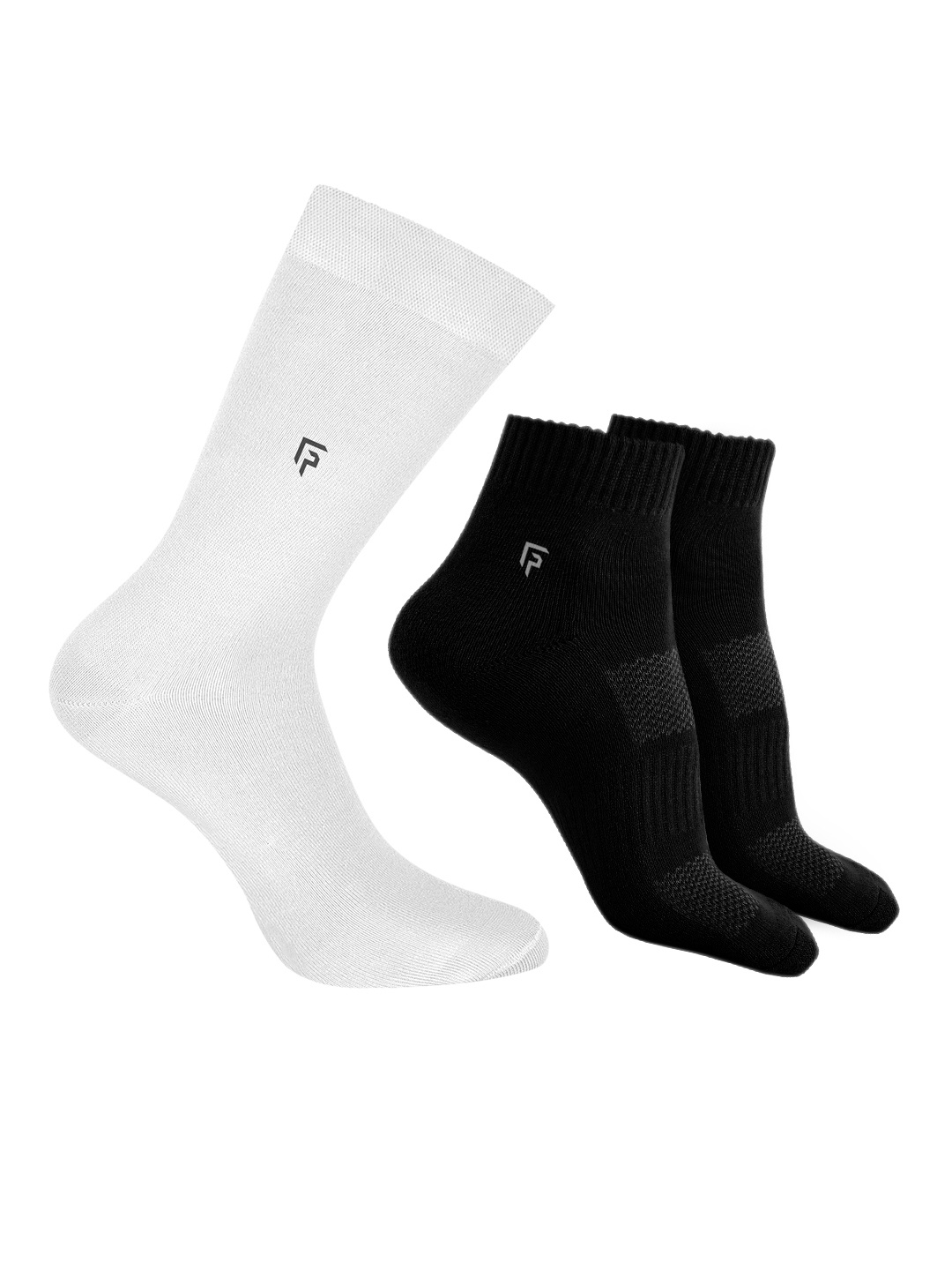 

FOOTPRINTS Men Pack Of 3 Anti Bacterial Bamboo Calf & Ankle Length Socks, White