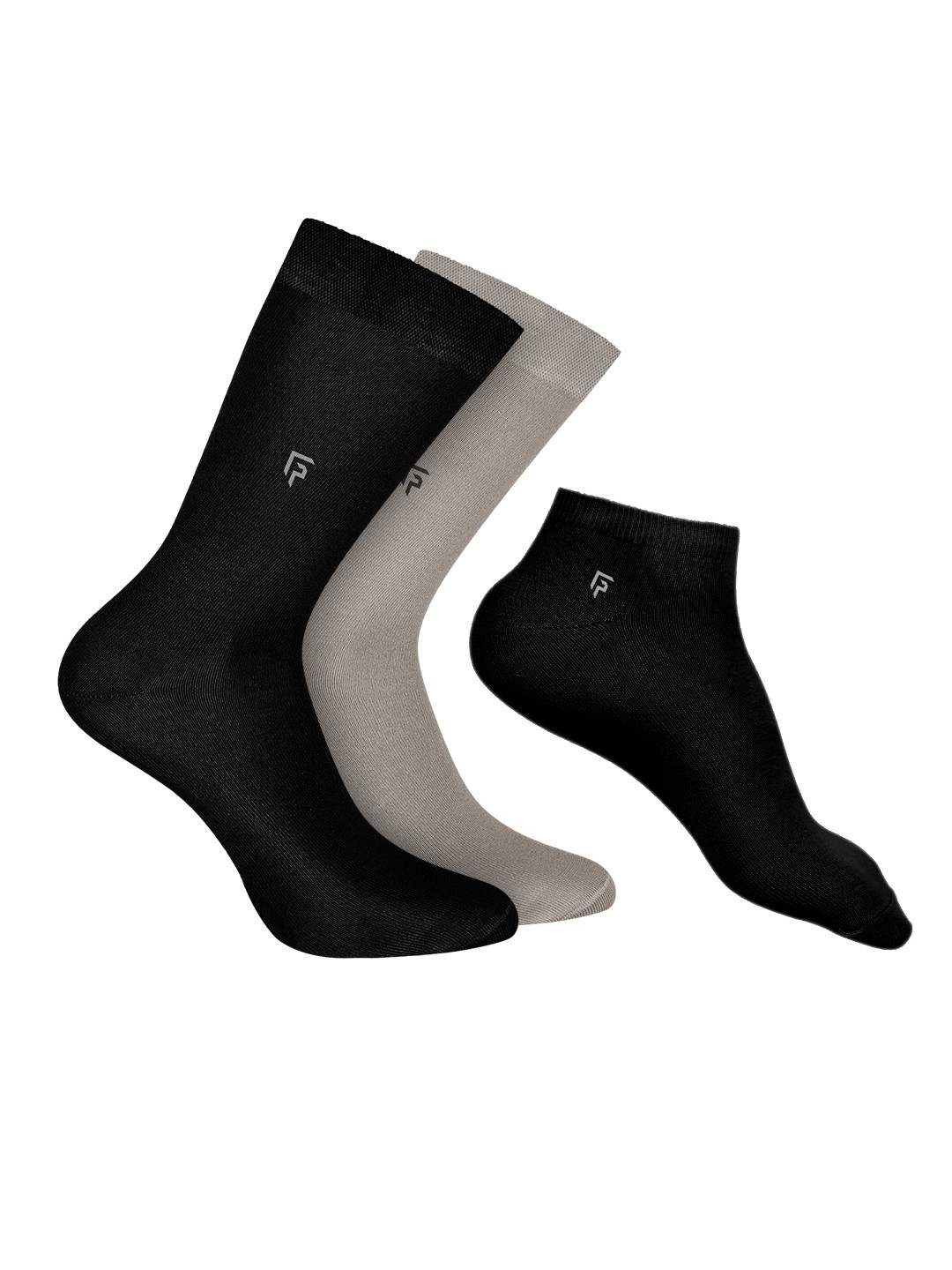 

FOOTPRINTS Men Pack of 3 Cotton & Bamboo Socks, Black