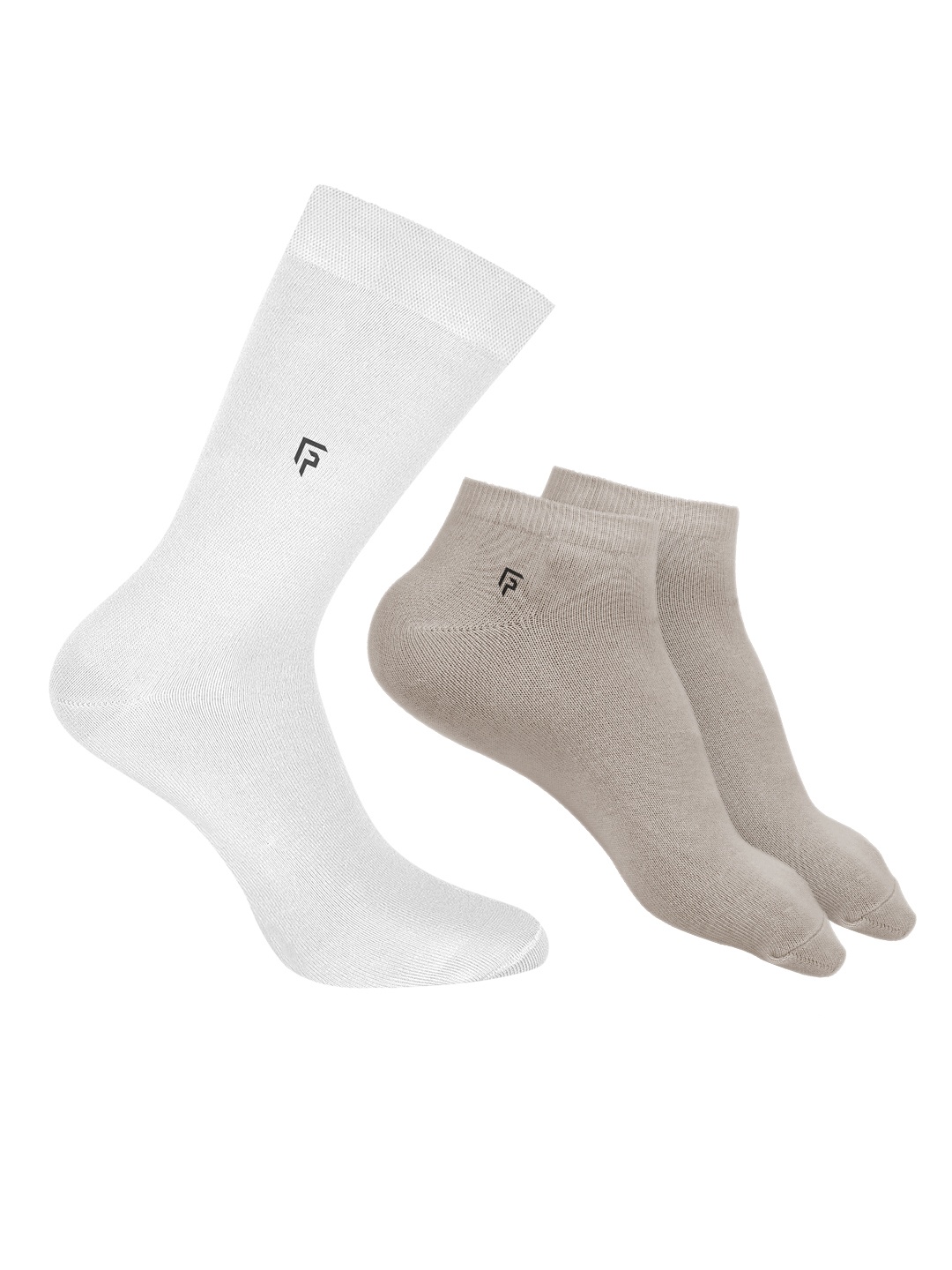 

FOOTPRINTS Men Pack Of 3 Anti Bacterial Bamboo Calf & Ankle Length Socks, Beige