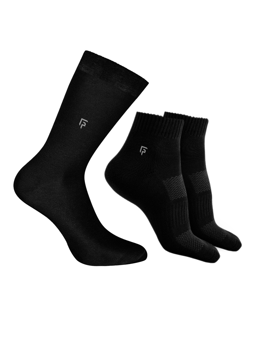 

FOOTPRINTS Men Pack Of 3 Calf & Ankle Length Anti Bacterial Bamboo Socks, Black