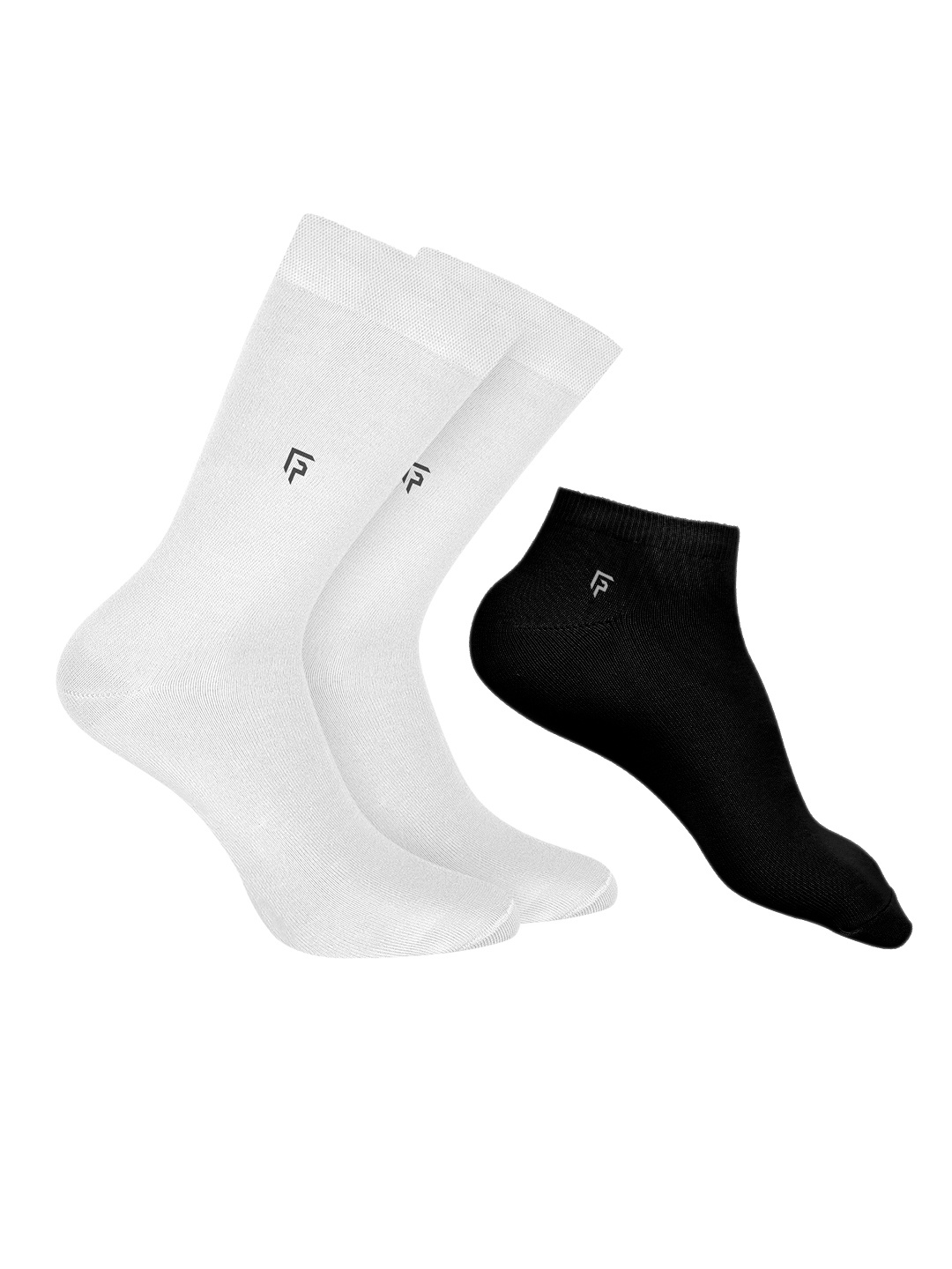 

FOOTPRINTS Men Pack Of 3 Anti Bacterial Bamboo Calf & Ankle Length Socks, White