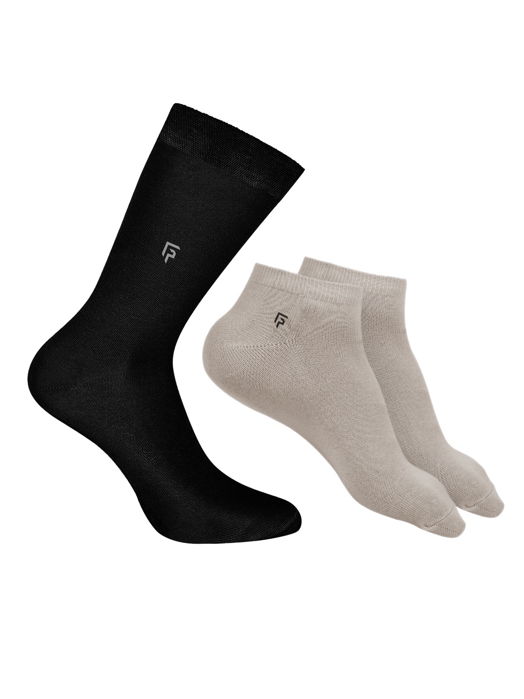 

FOOTPRINTS Men Pack Of 3 Bamboo Cotton Ankle Length Socks, Black