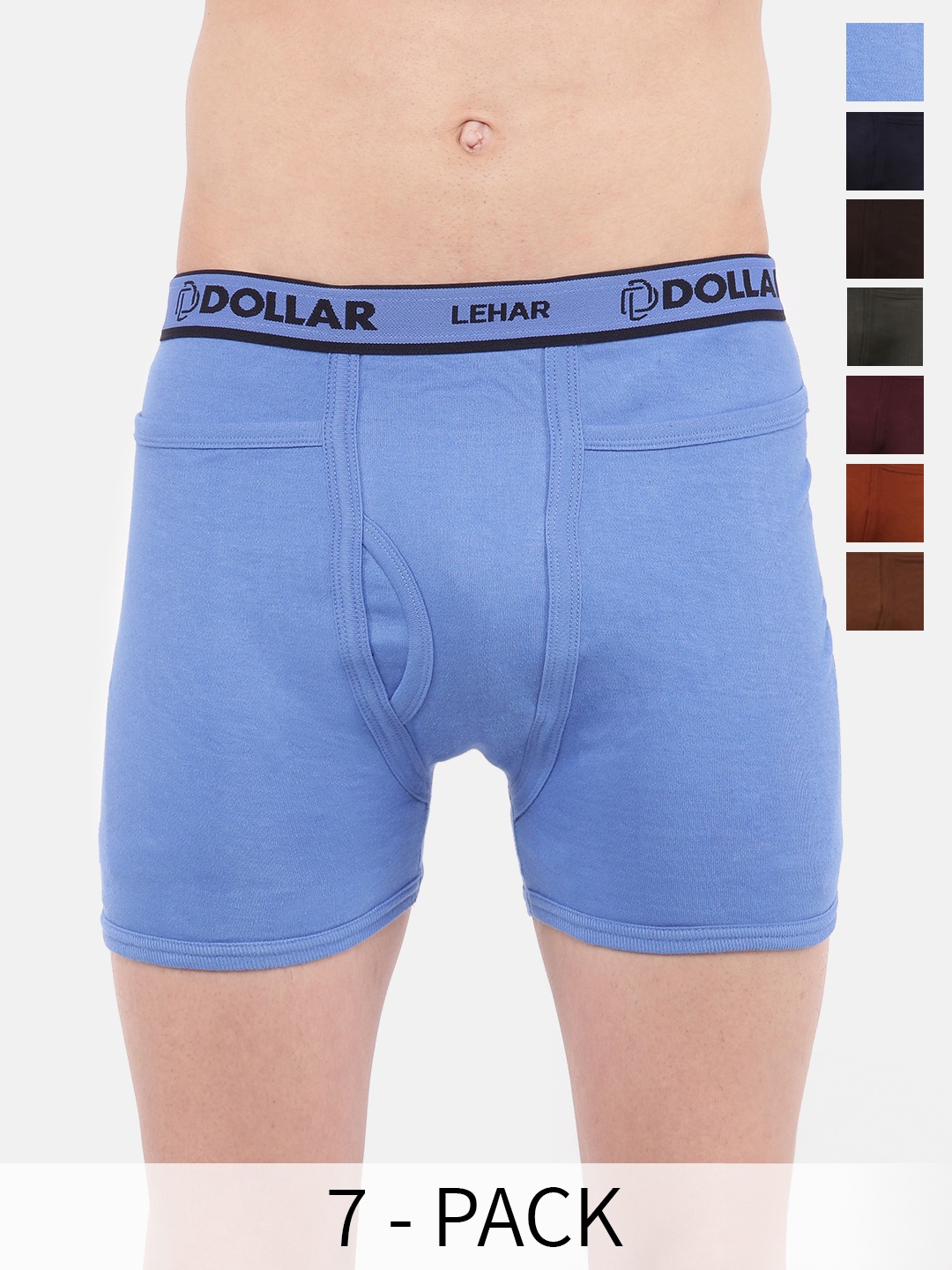 

Dollar Pack Of 7 Lehar Combed Cotton Trunk MLHTR-03-PO7-ASST1, Blue