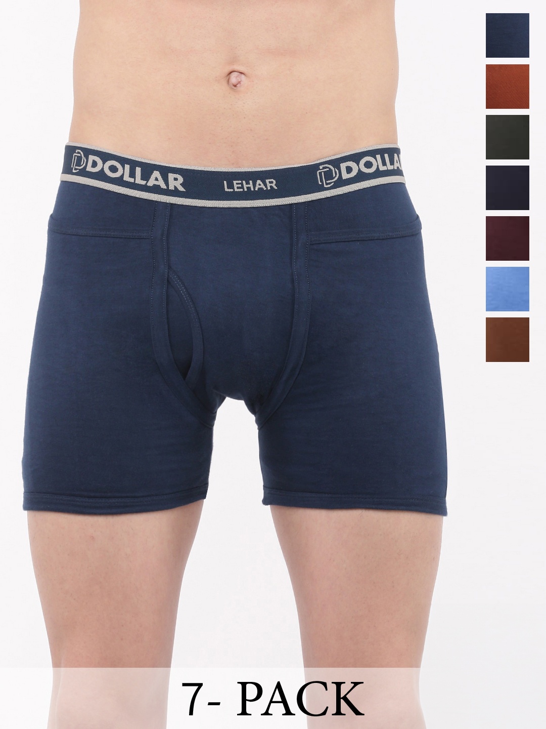 

Dollar Pack Of 7 Lehar Combed Cotton Trunks MLHTR-04-PO7-ASST, Blue