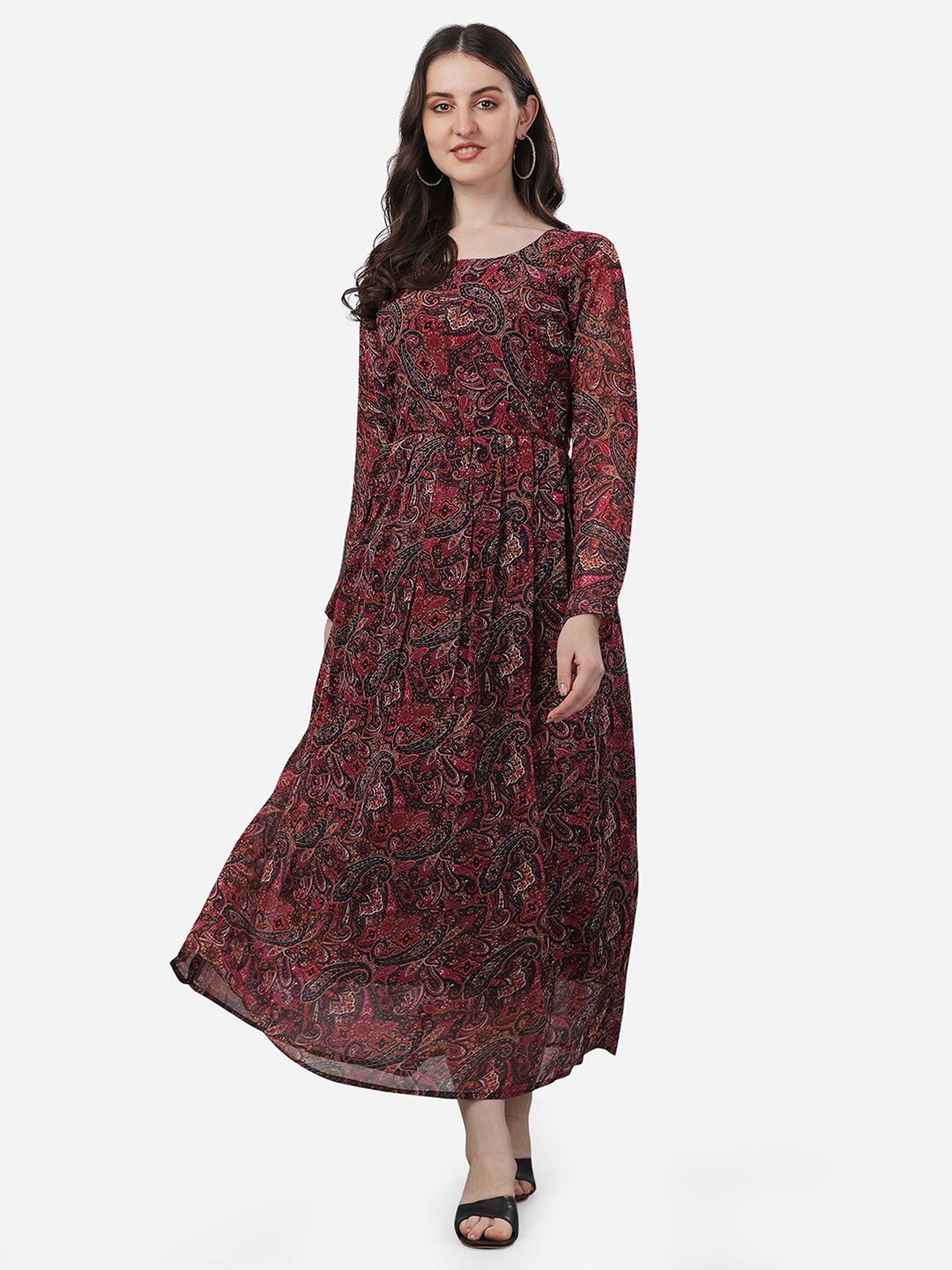 

Fashion2wear Paisley Printed Maxi Dress, Red