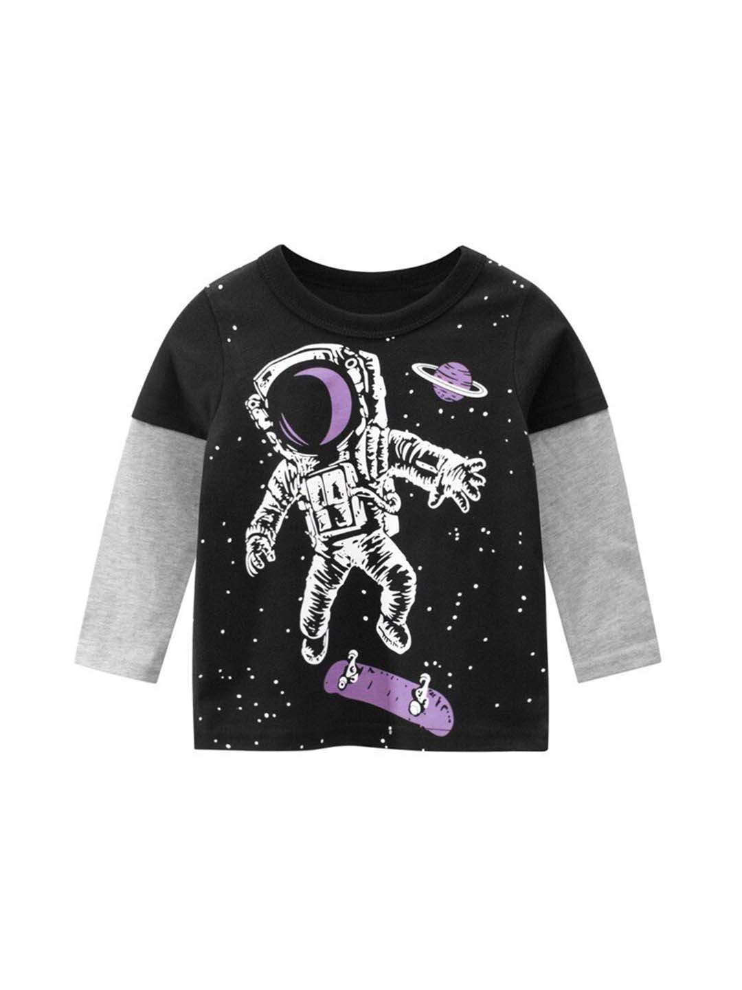 

Googo Gaaga Boys Black Printed T-shirt