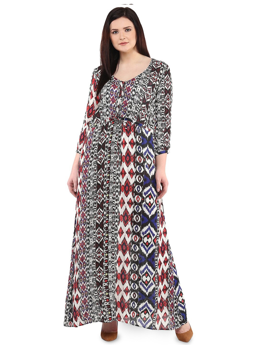 

LastInch Geometric Printed Maxi Dress, Blue