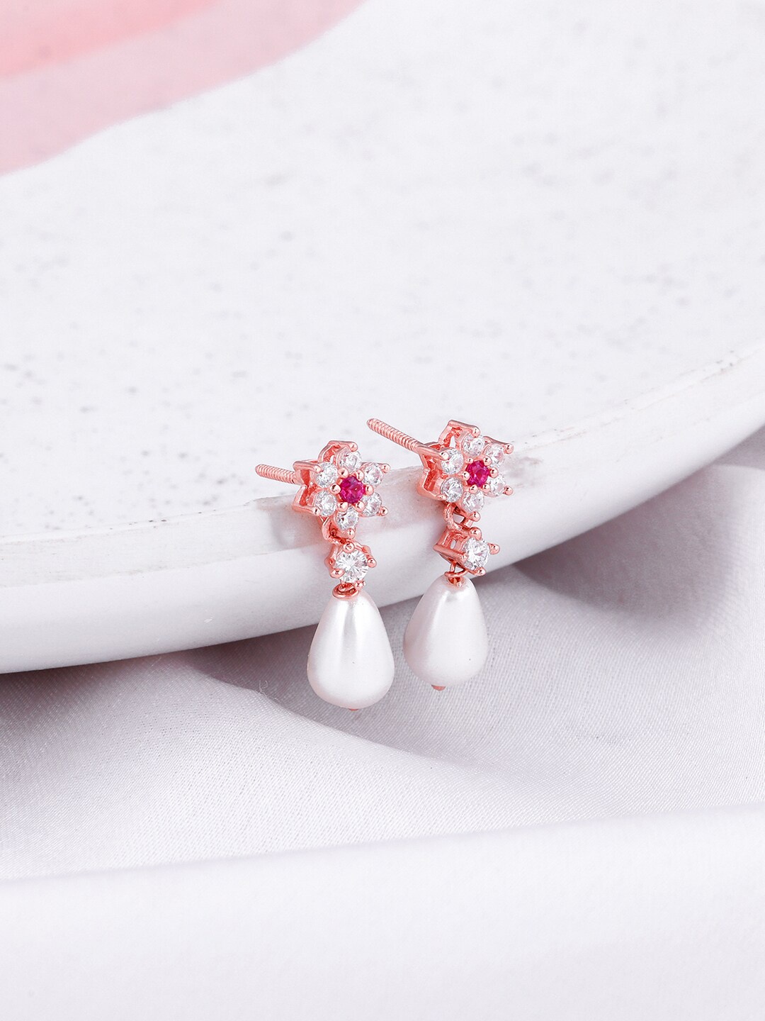 

GIVA Rose Gold Plated Contemporary Drop Earrings