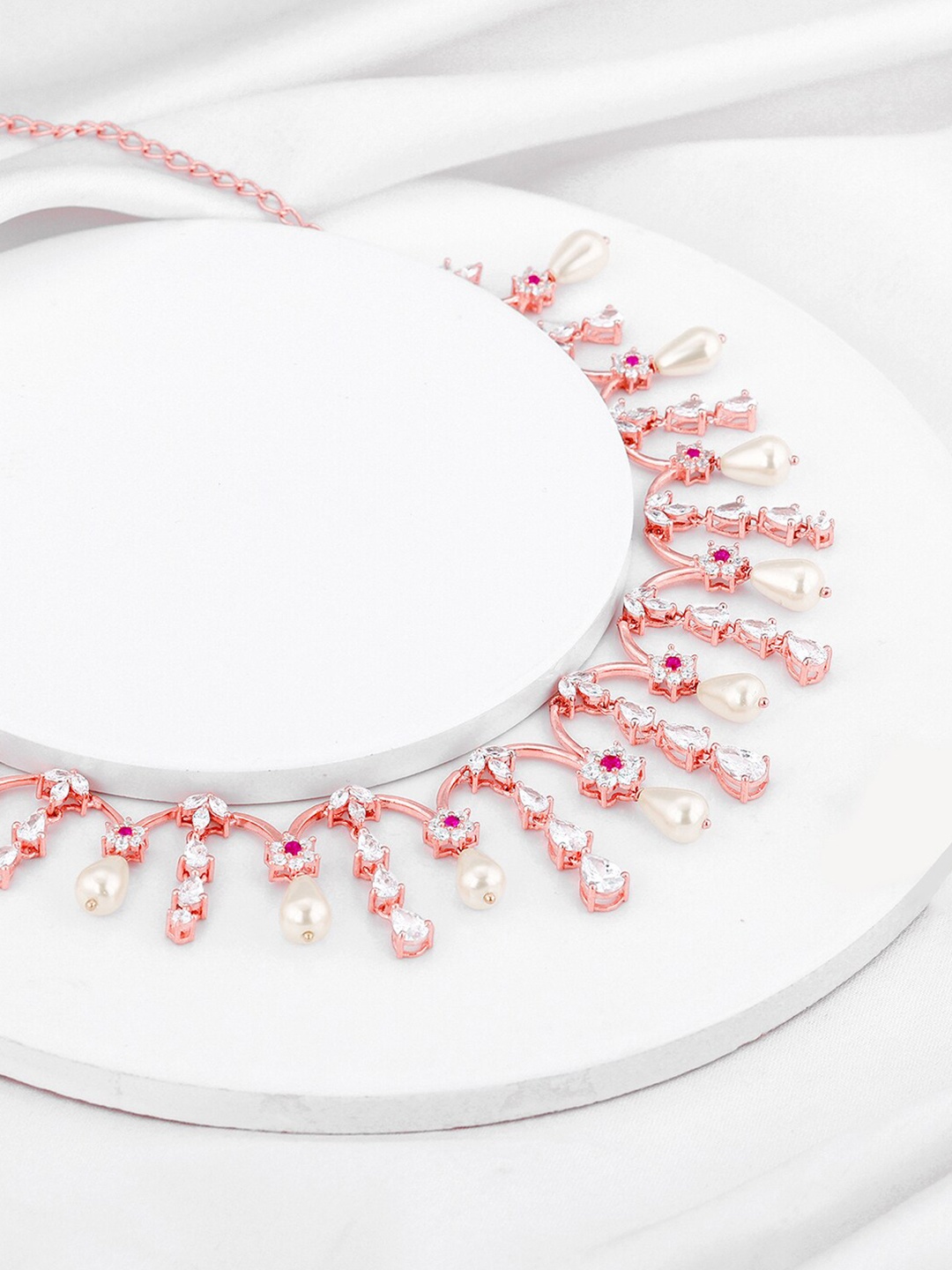 

GIVA Rose Gold-Plated Sterling Silver Stone-Studded Necklace