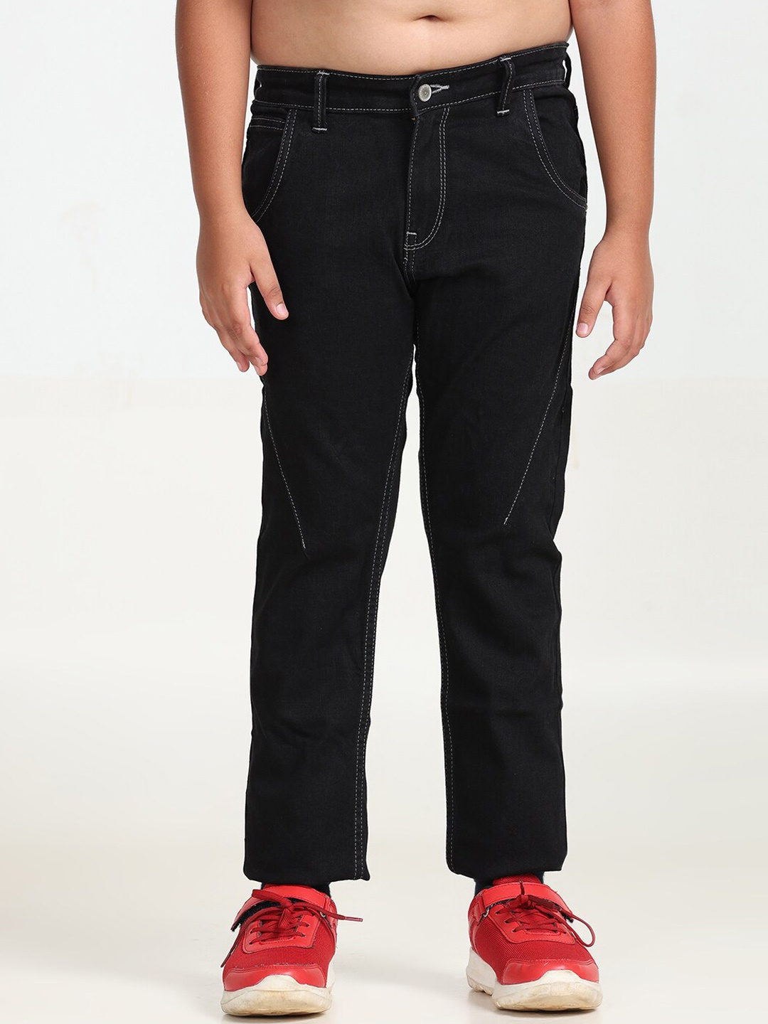 

Jean Cafe Boys Slim Fit Clean Look Pure Cotton Jeans, Black