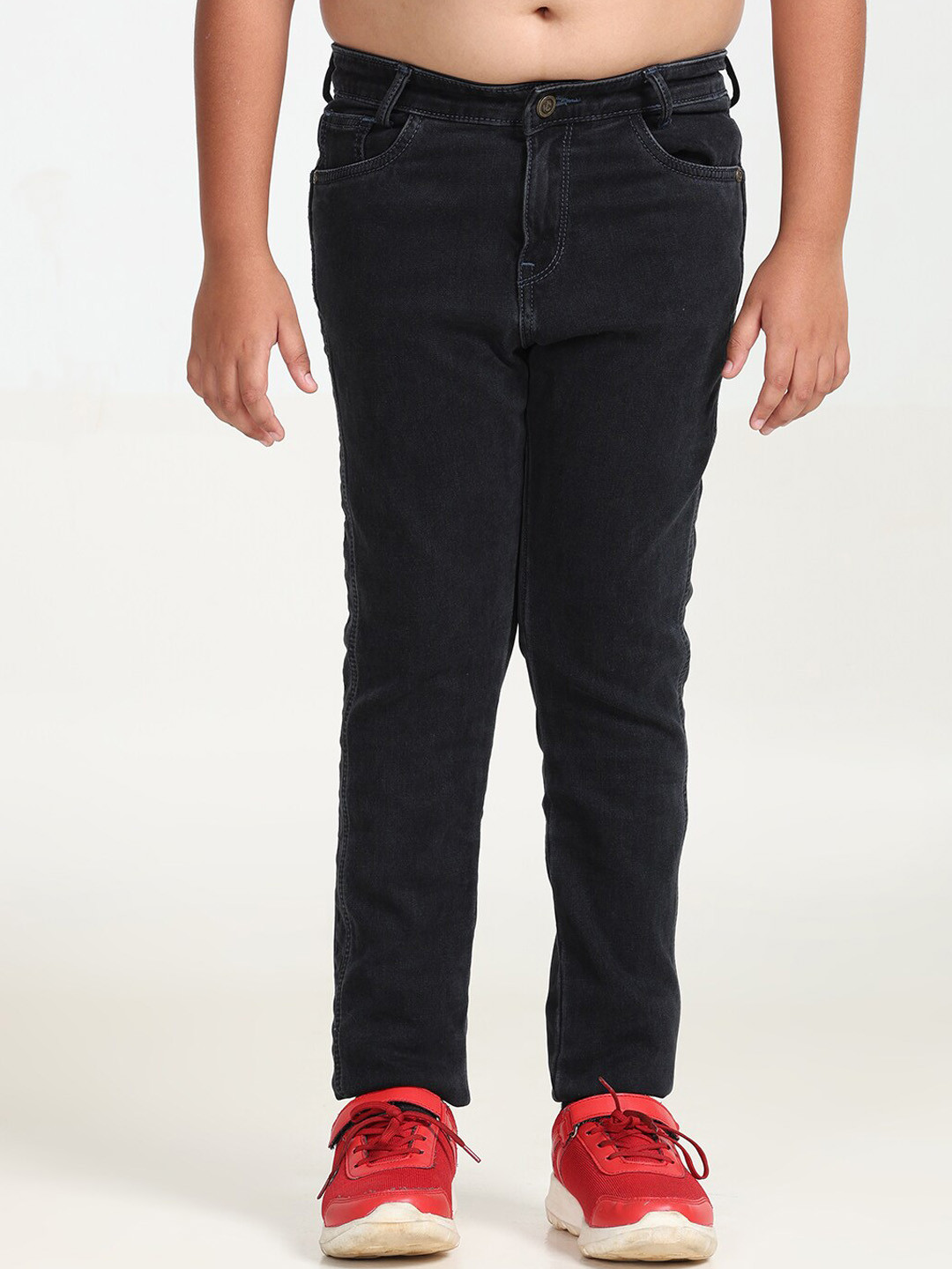 

Jean Cafe Boys Slim Fit Clean Look Pure Cotton Jeans, Black