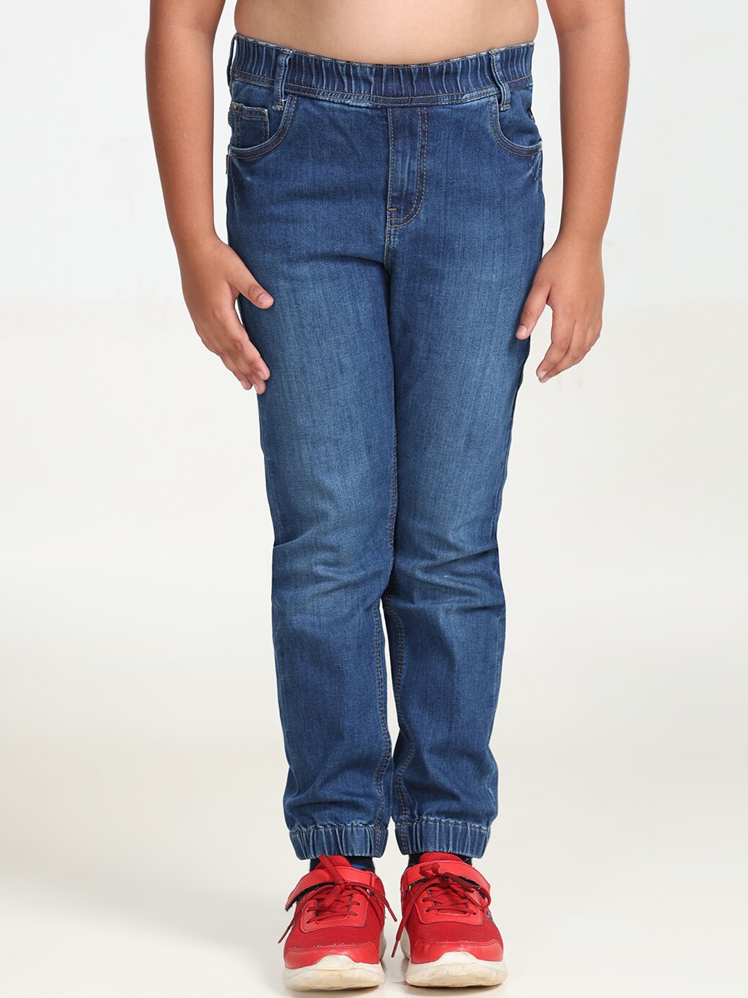 

Jean Cafe Boys Slim Fit Clean Look Light Fade Whiskers Pure Cotton Jeans, Blue