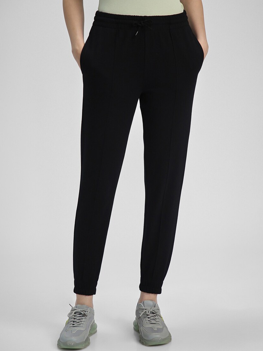 

FOREVER 21 Women Mid Rise Joggers, Black
