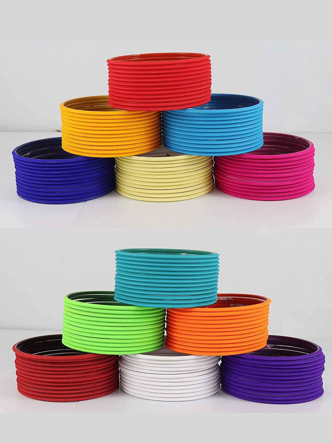 

NMII Set Of 144 Glossy Finish Bangles, Maroon