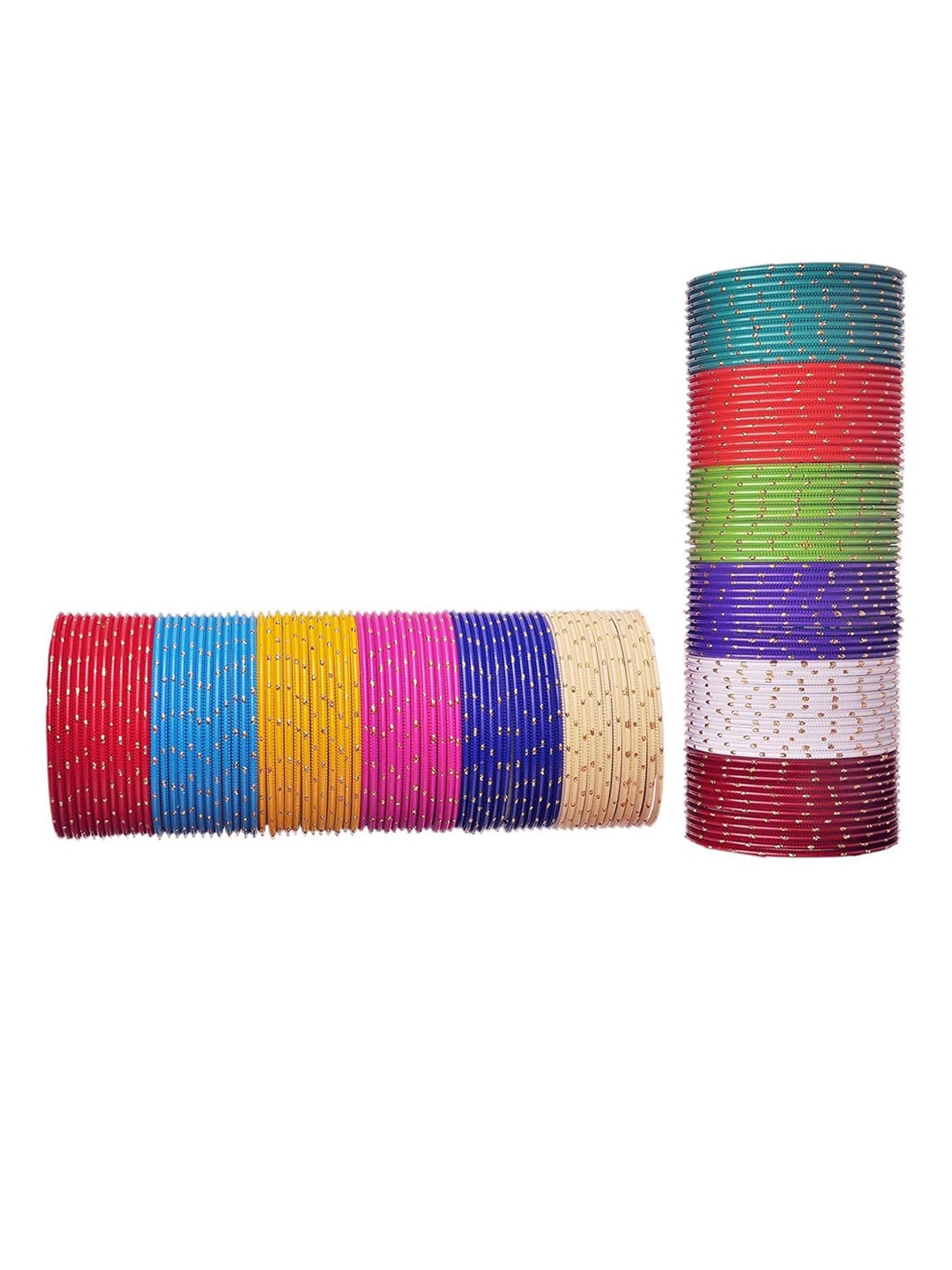 

NMII Set Of 144 Glossy Finished Bangles, Red
