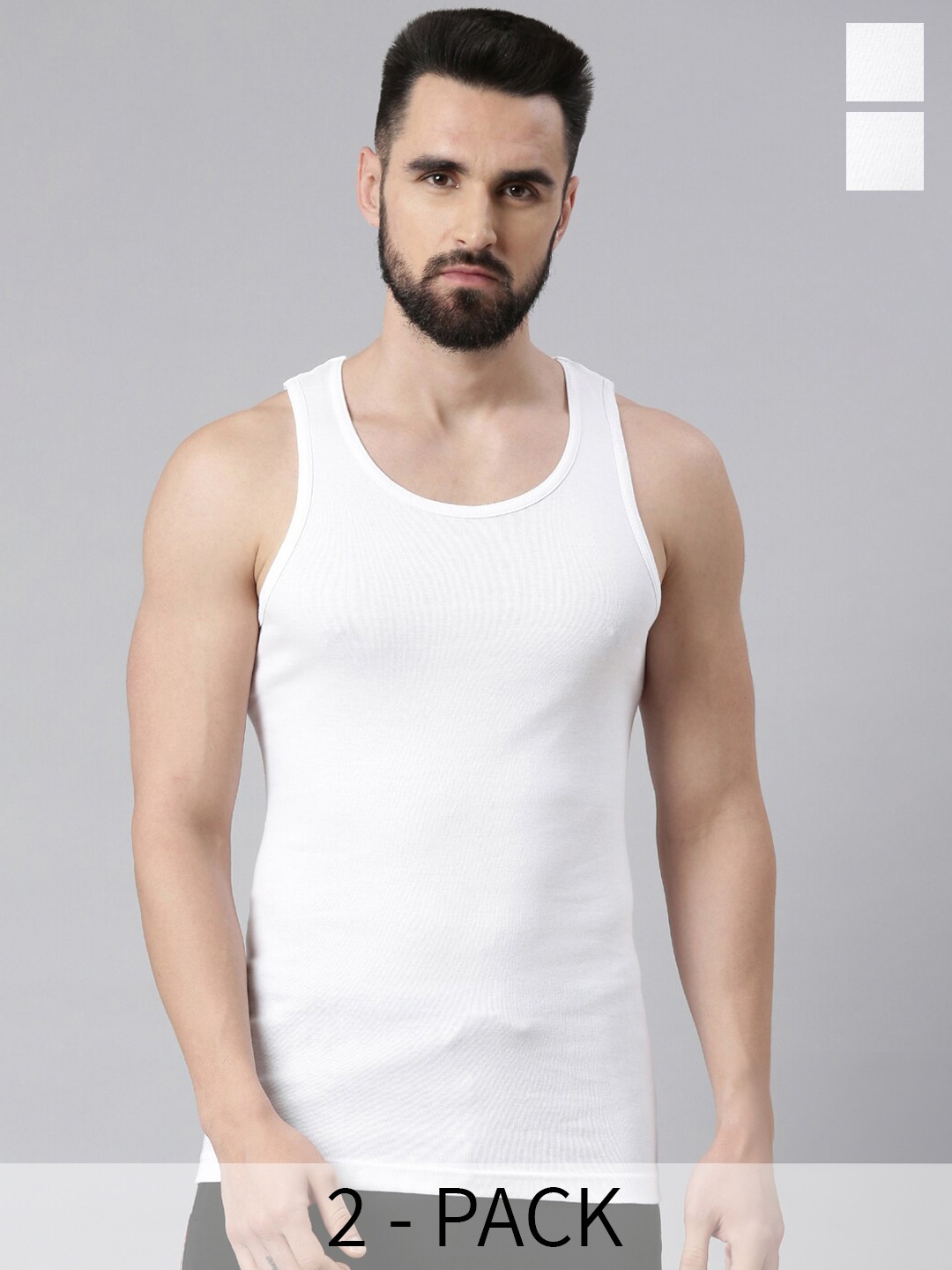 

Force NXT Pack Of 2 Assorted Cotton Undershirt Vests, White